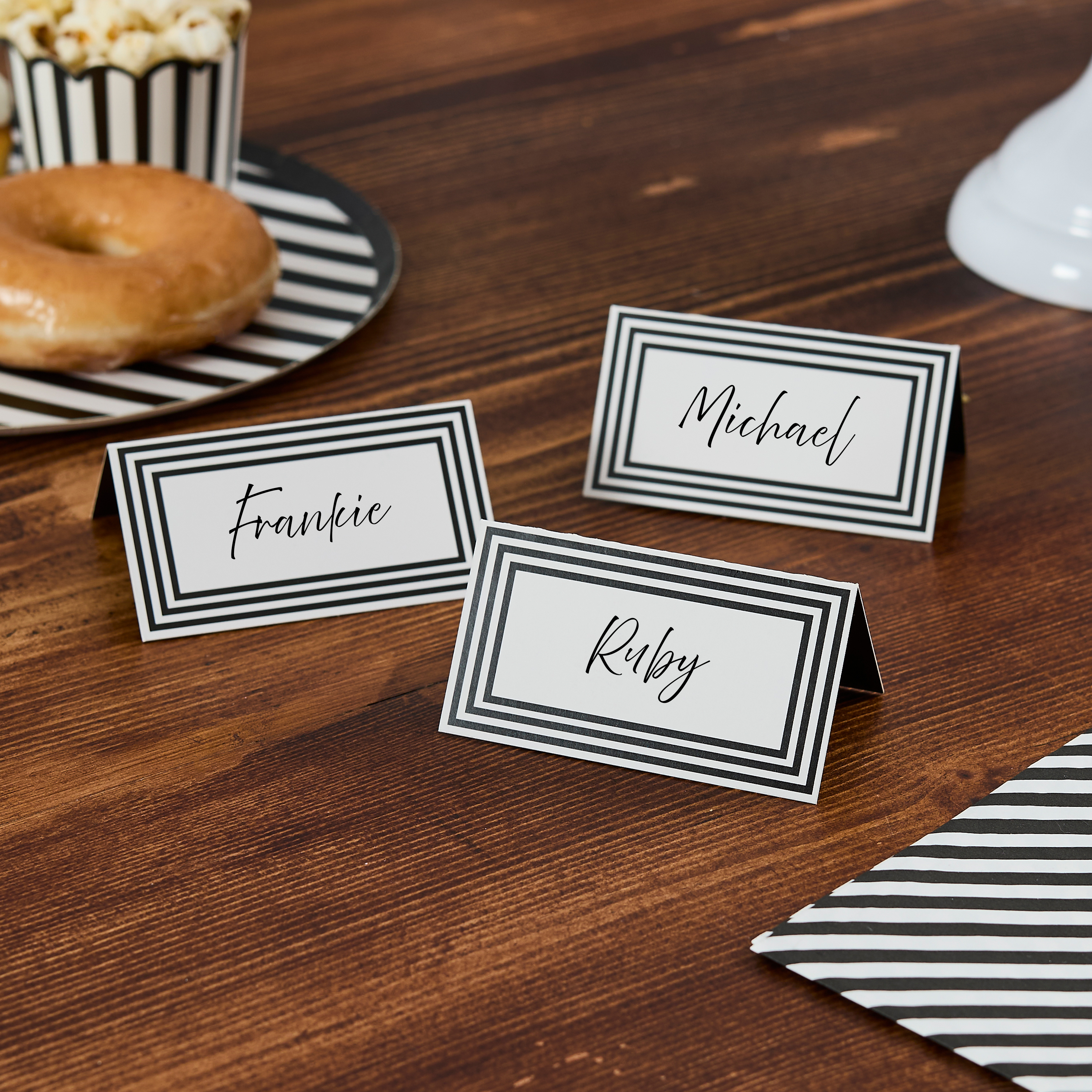 Monochrome Place Cards - Pack of 10