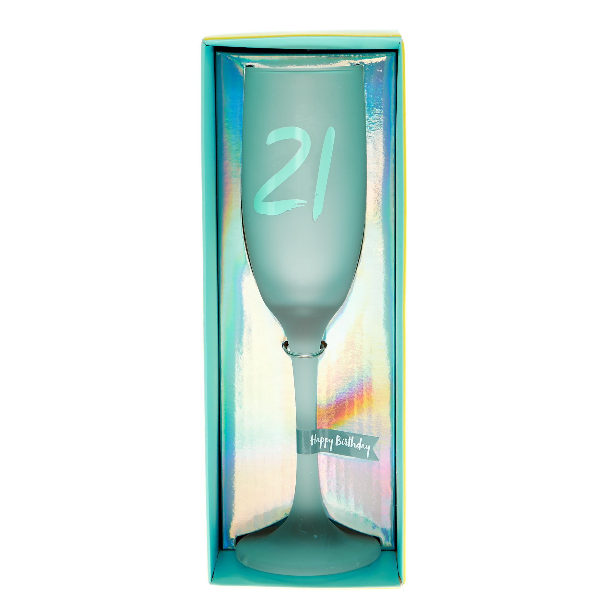 21st Birthday Frosted Champagne Flute 