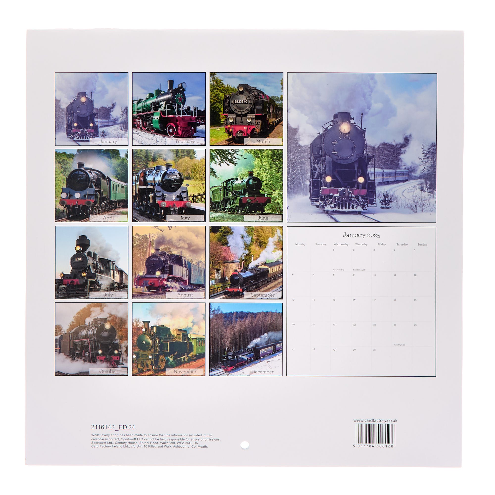 Buy Steam Trains 2025 Square Calendar for GBP 2.99 Card Factory UK