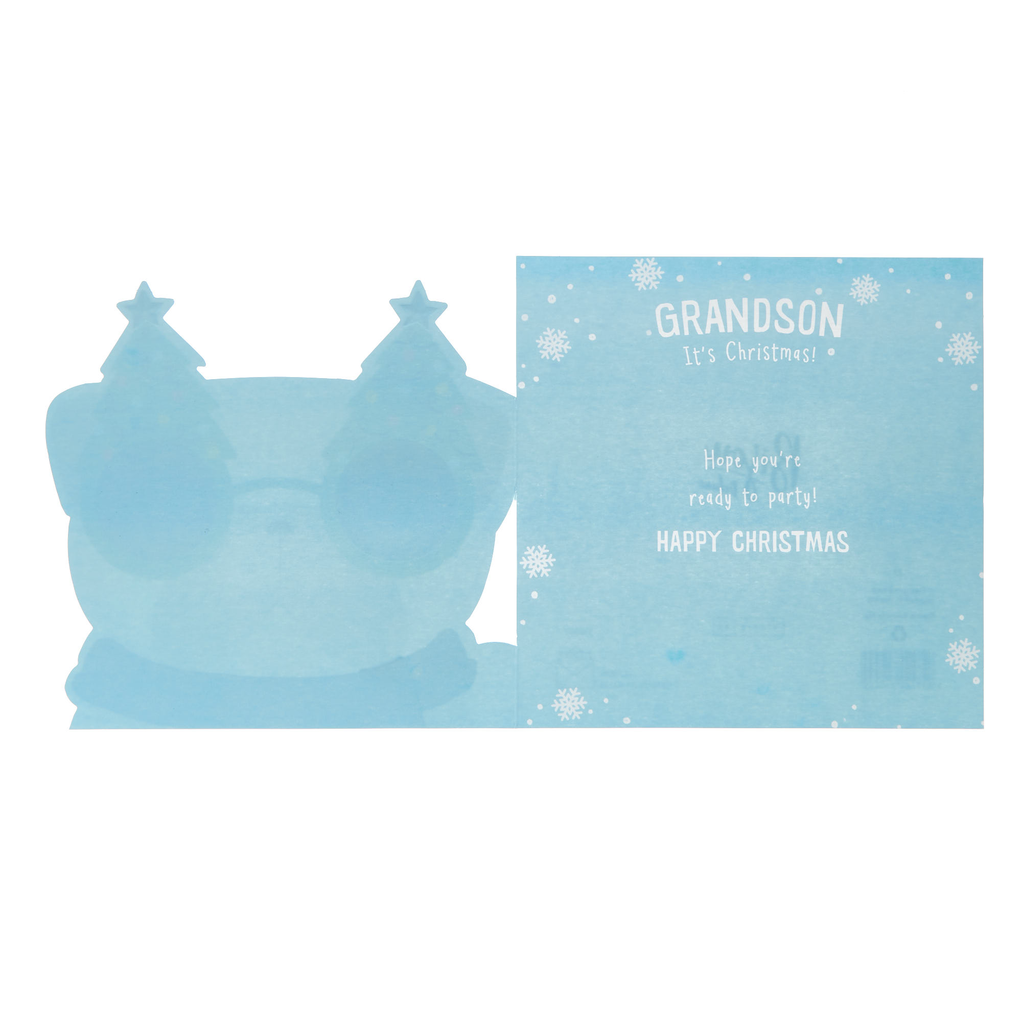 Grandson Cute Pug With Glasses Christmas Card