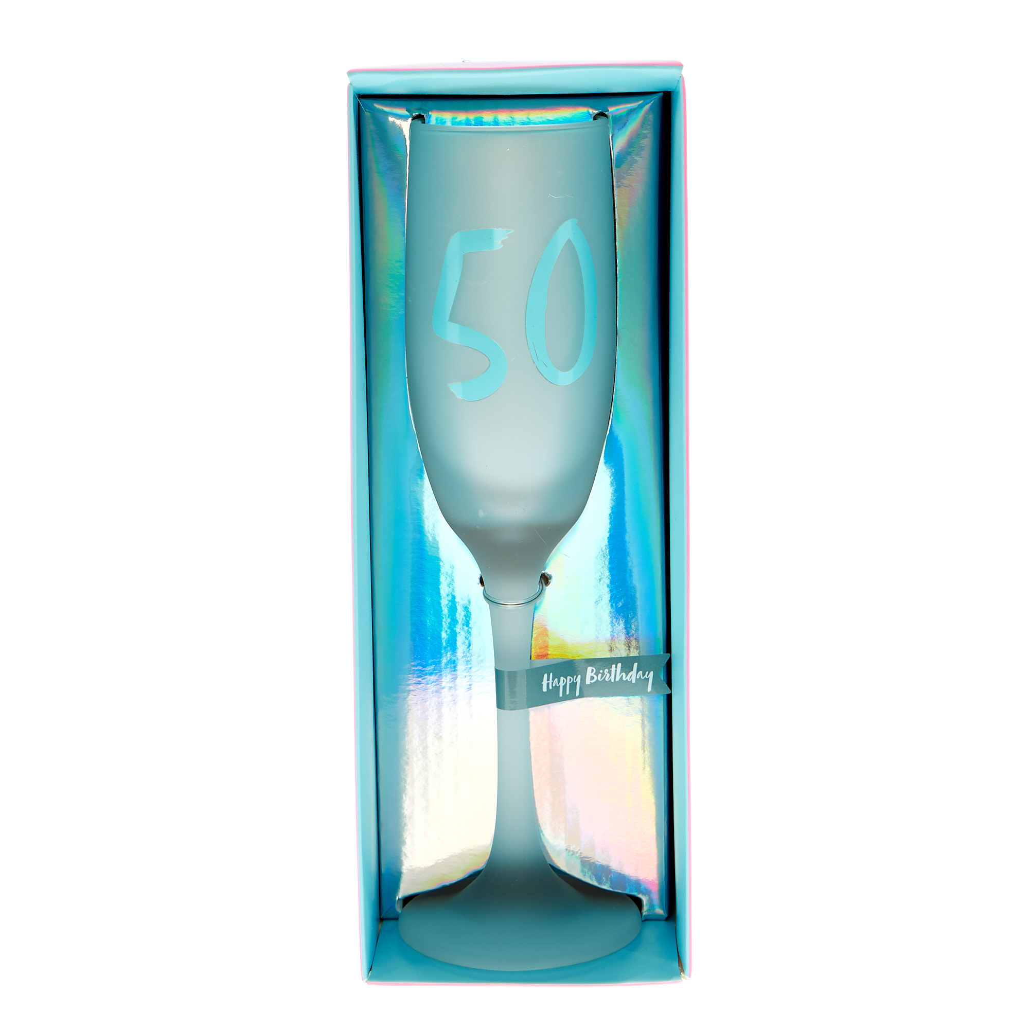 50th Birthday Frosted Champagne Flute 