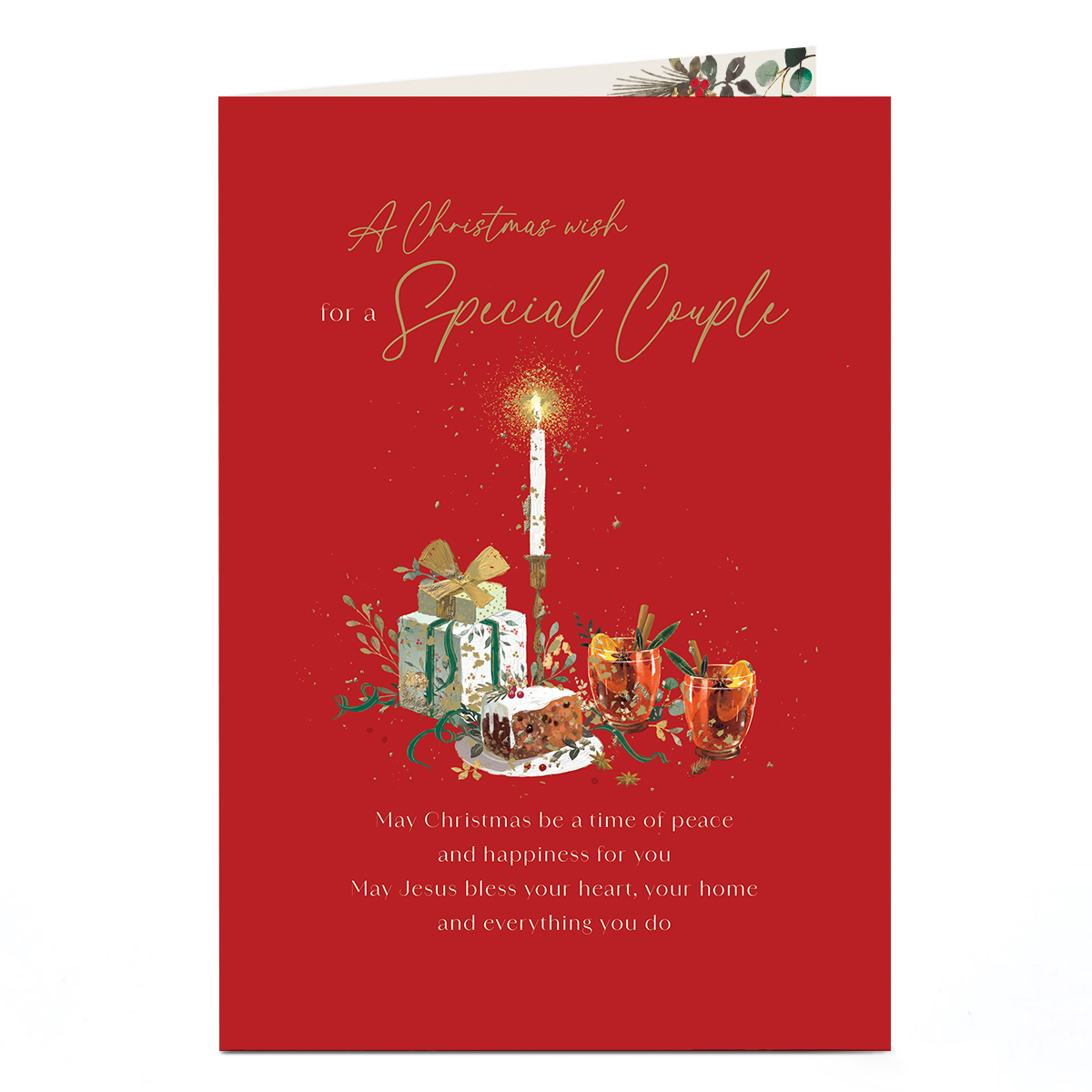 Christmas Card - Candlelit Festive Food and Drink, For A Special Couple