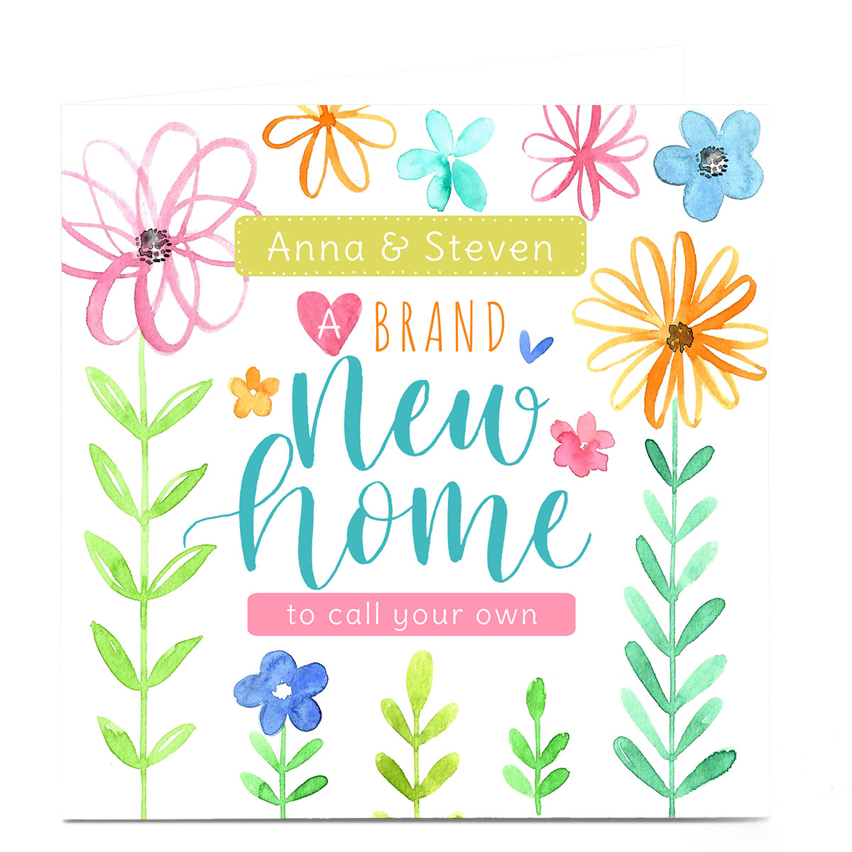 Personalised Nikki Whiston New Home Card - Flowers