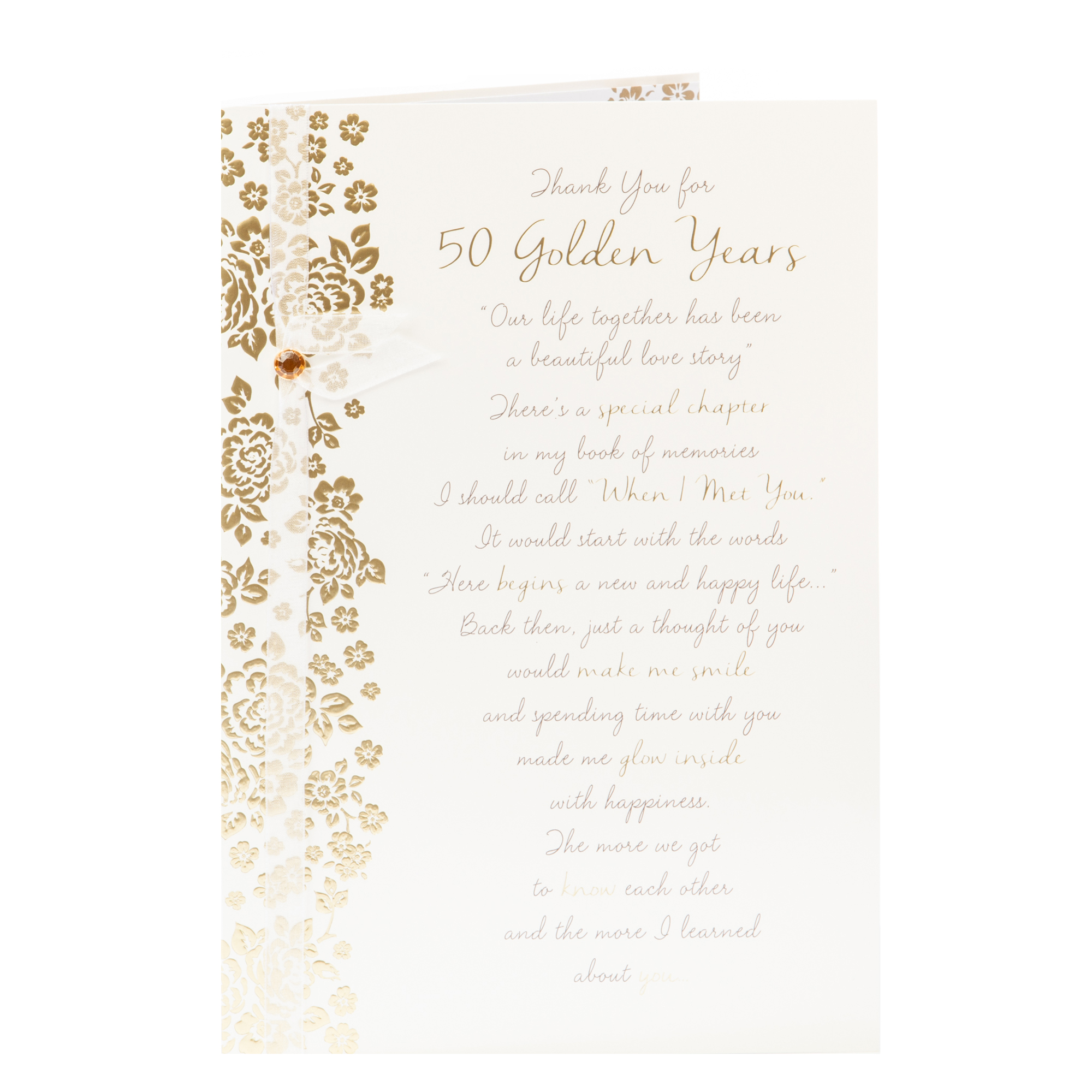 50th Wedding Anniversary Card - Golden Years 