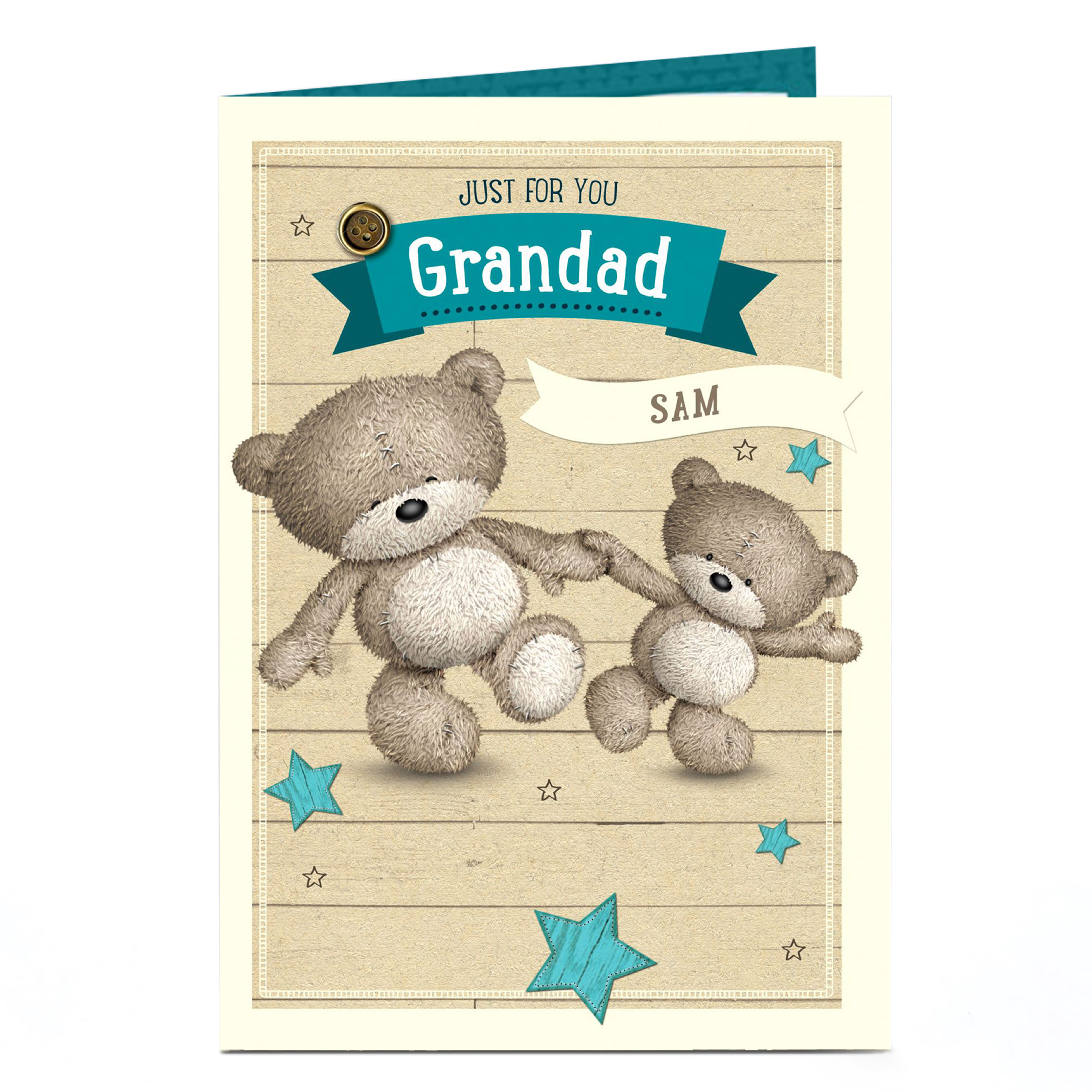 Personalised Hugs Bear Card - For You Grandad