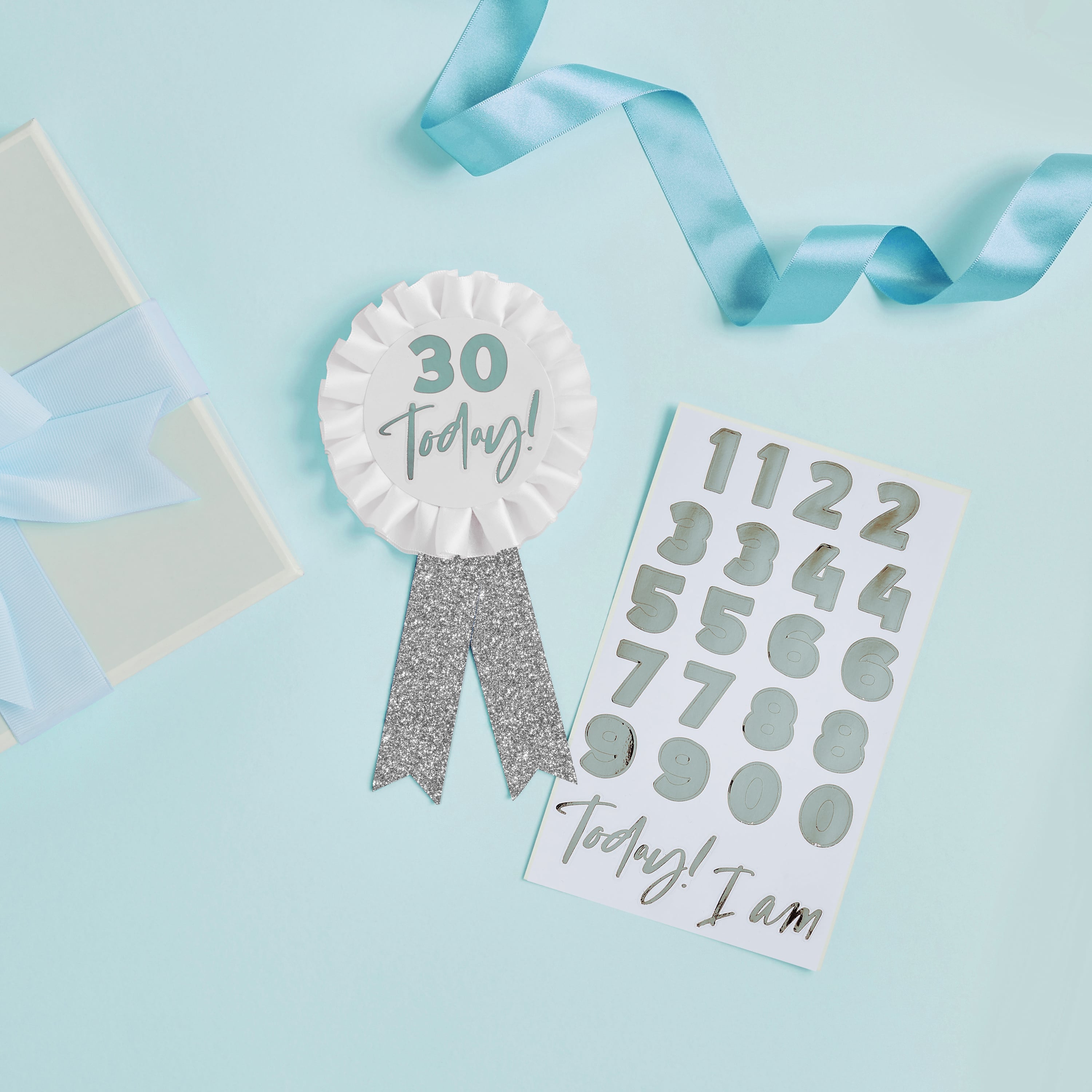 Metallic Silver Customisable Birthday Badge