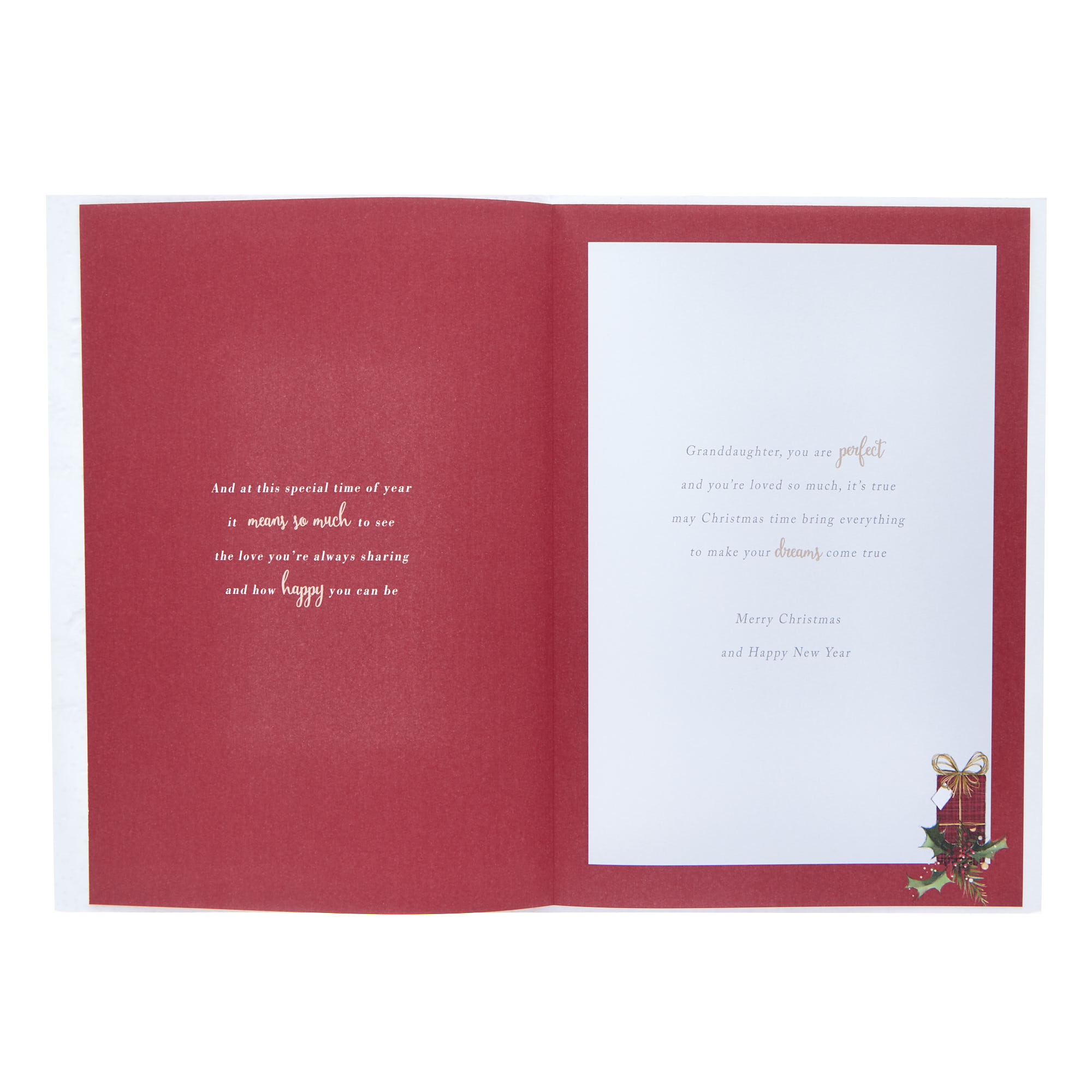 Granddaughter Greatest Gift Garland Christmas Card