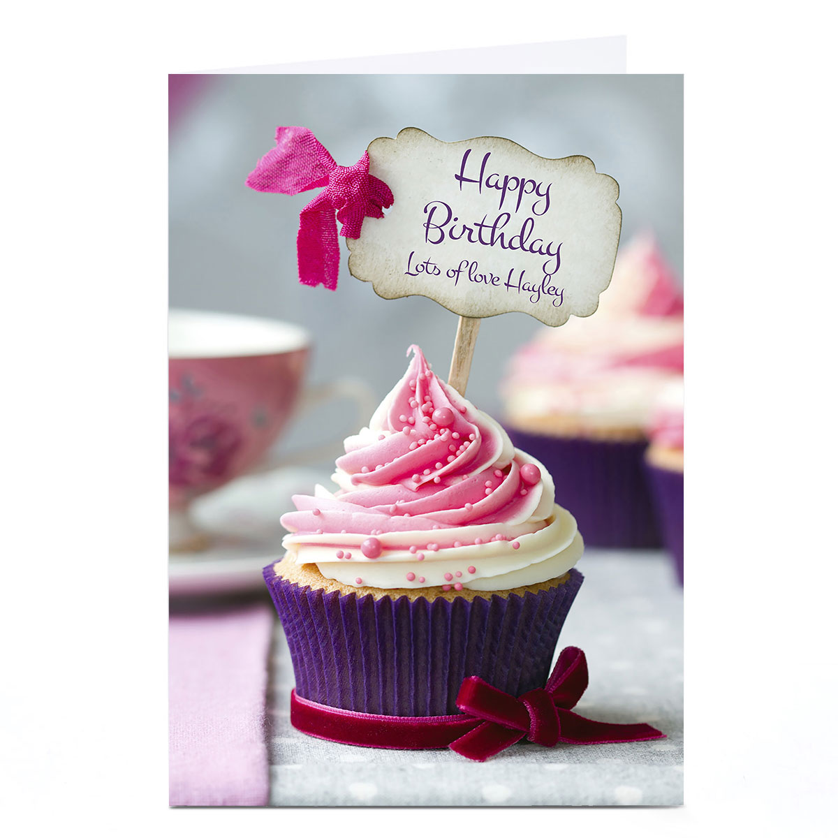 Personalised Birthday Card - Cupcake Sign