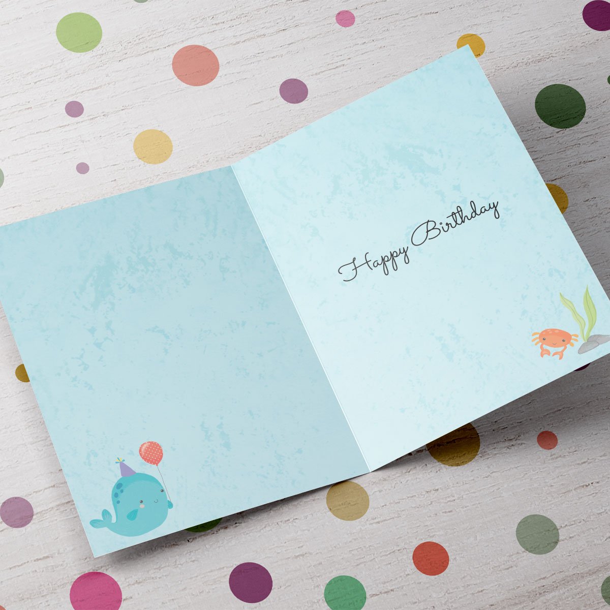 Personalised 3rd Birthday Card - Sea Creatures