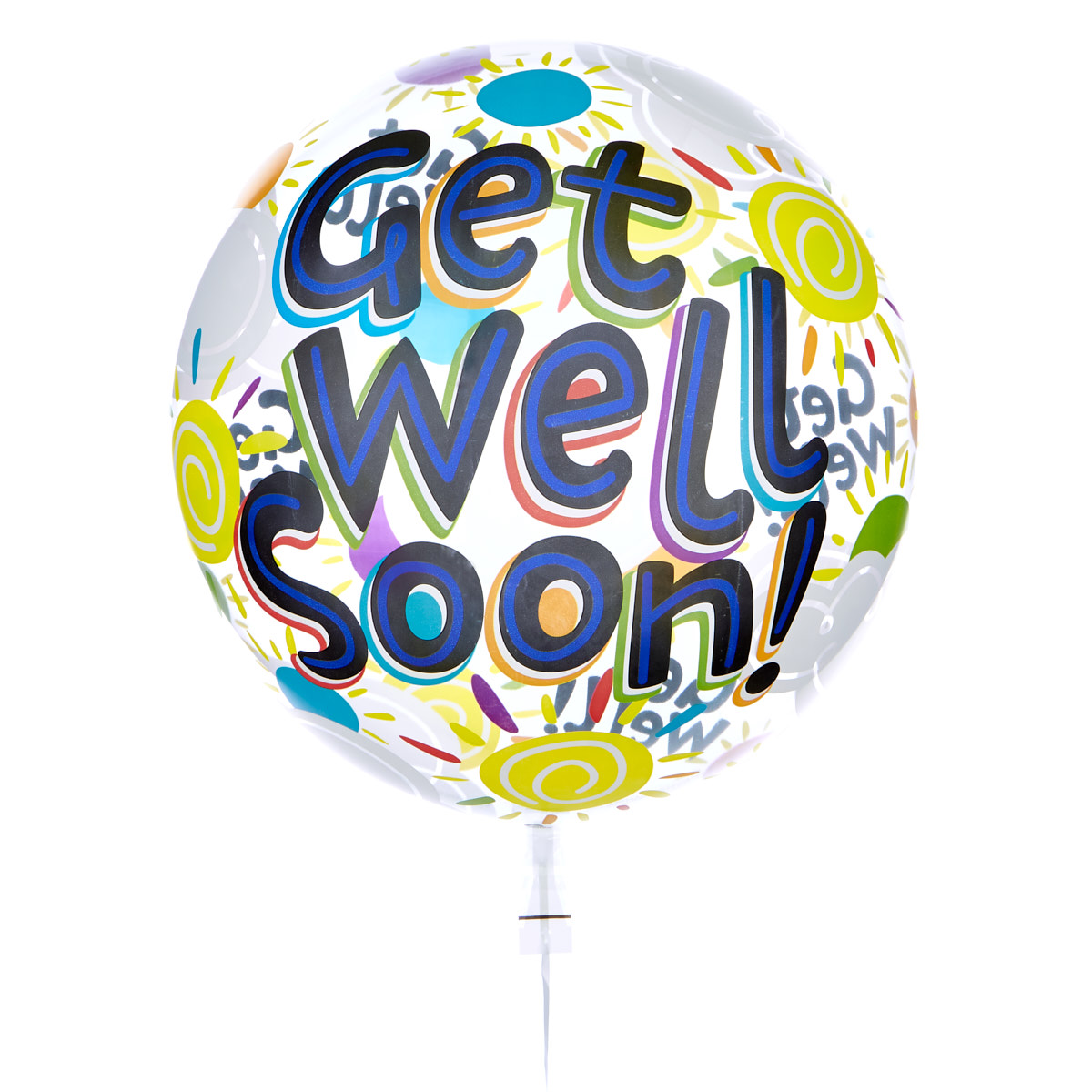 22-Inch Bubble Balloon - Get Well Soon - DELIVERED INFLATED! 