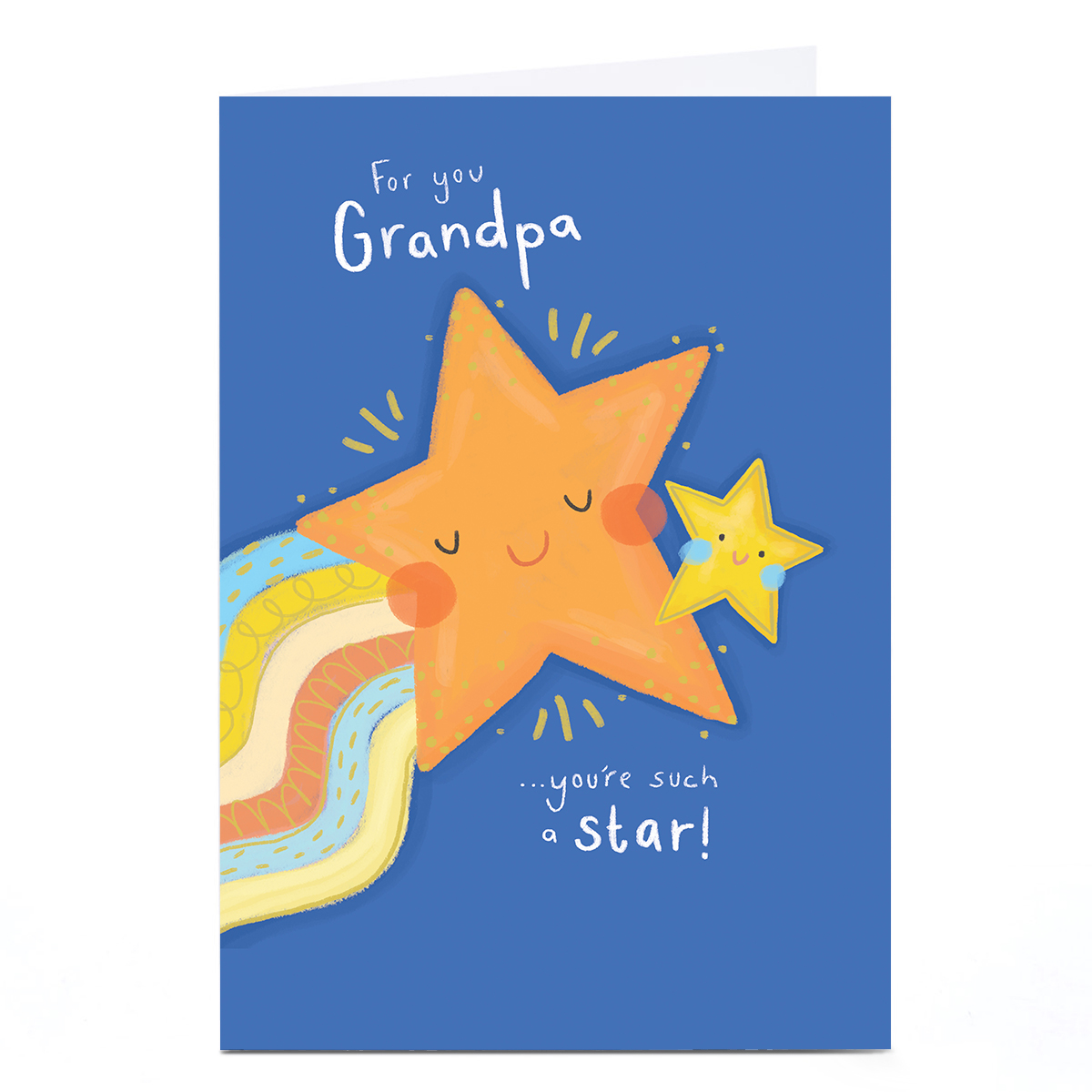 Personalised Birthday Card - Cute Shooting Stars, Grandpa