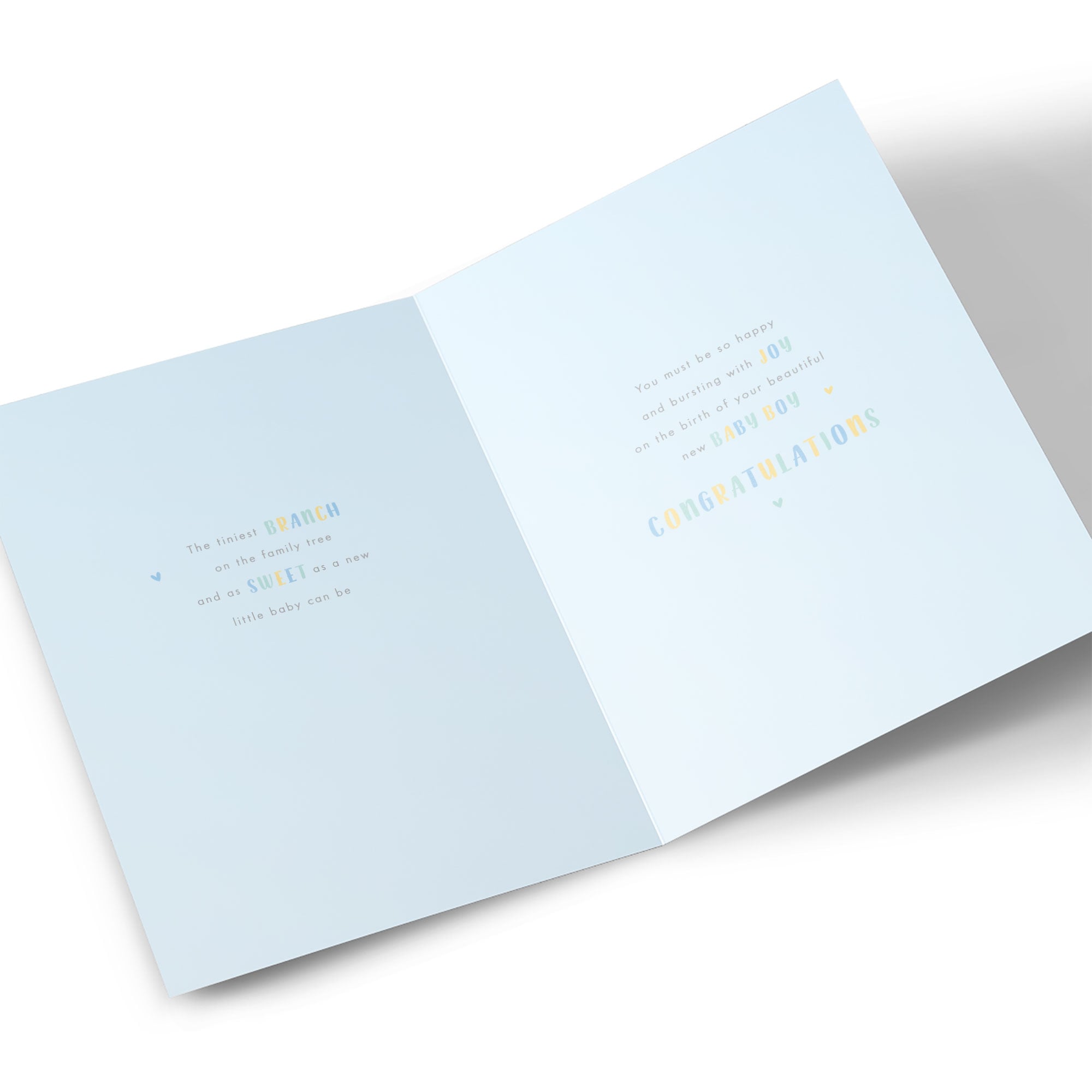 Personalised New Baby Card - Baby Boy Blue