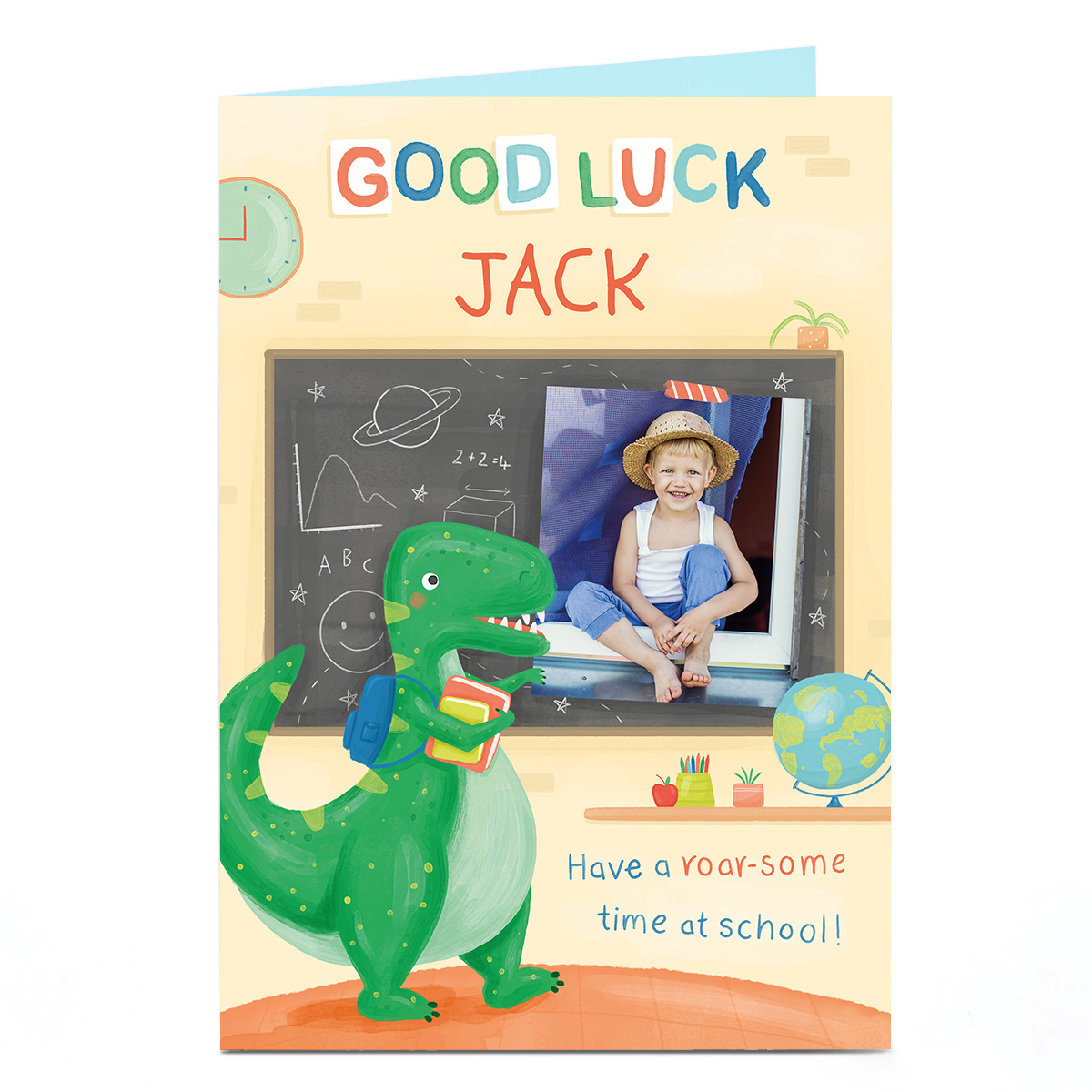 Photo Good Luck Card - Dinosaur School Starter