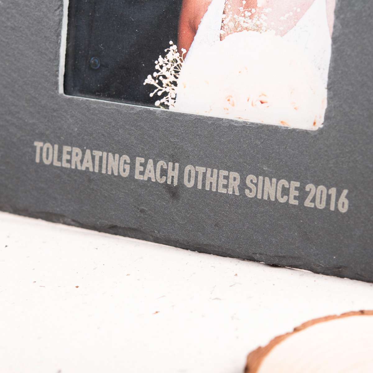 Personalised Engraved Medium Slate Photo Frame - Any Message