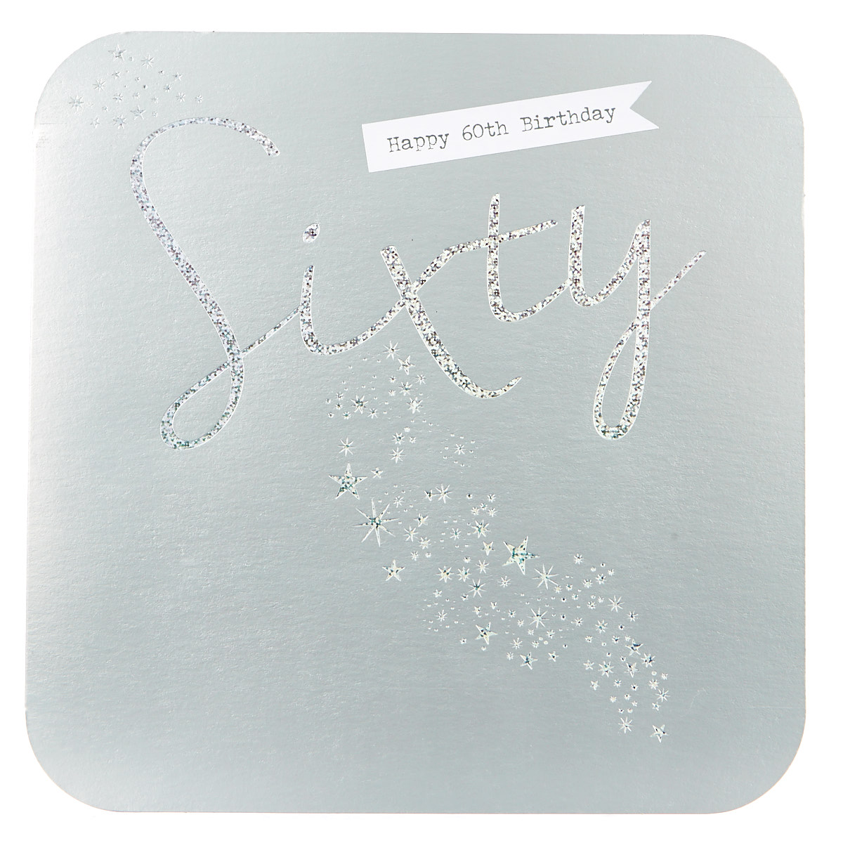 Platinum Collection 60th Birthday Card - Silver Stars