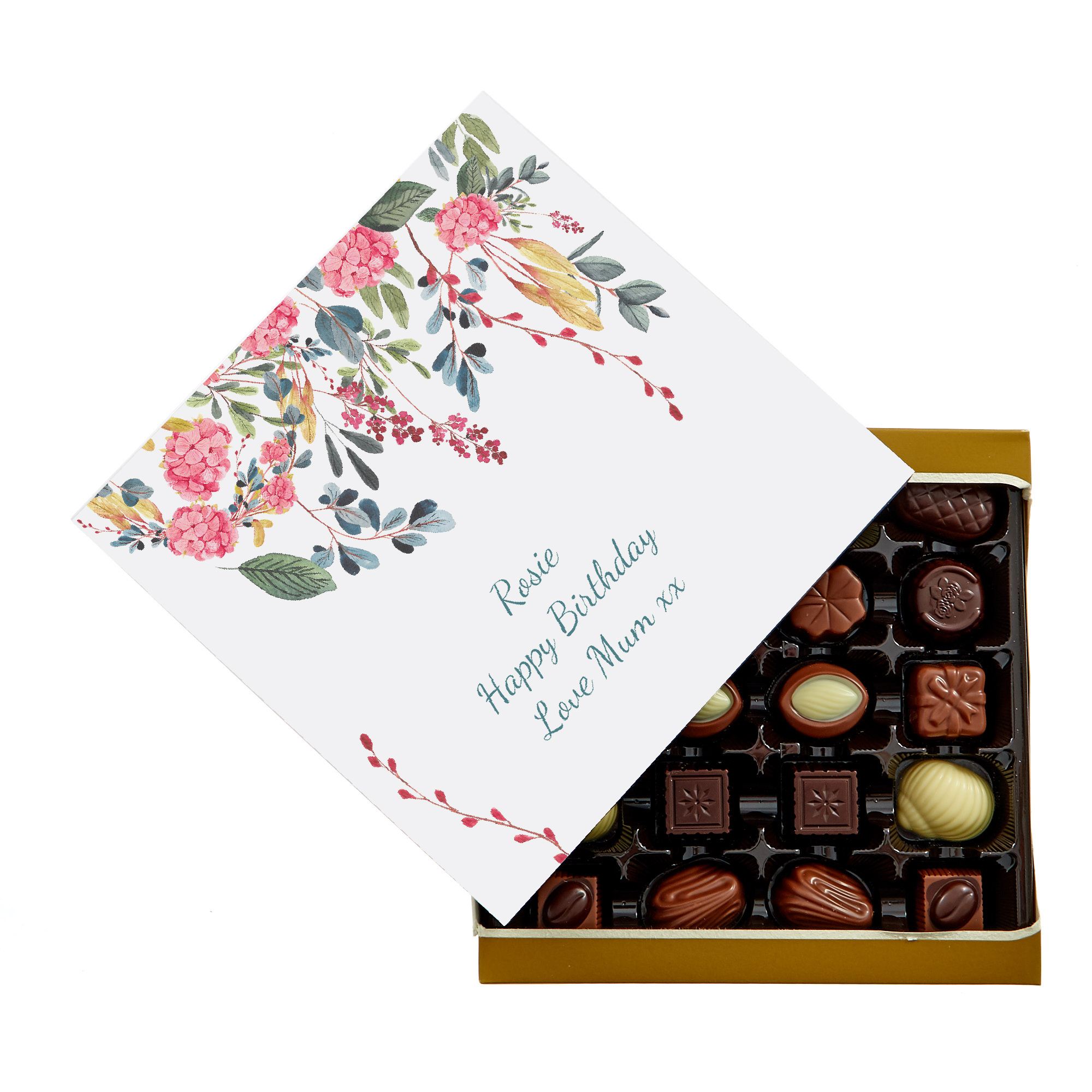 Personalised Belgian Chocolates - Watercolour Floral