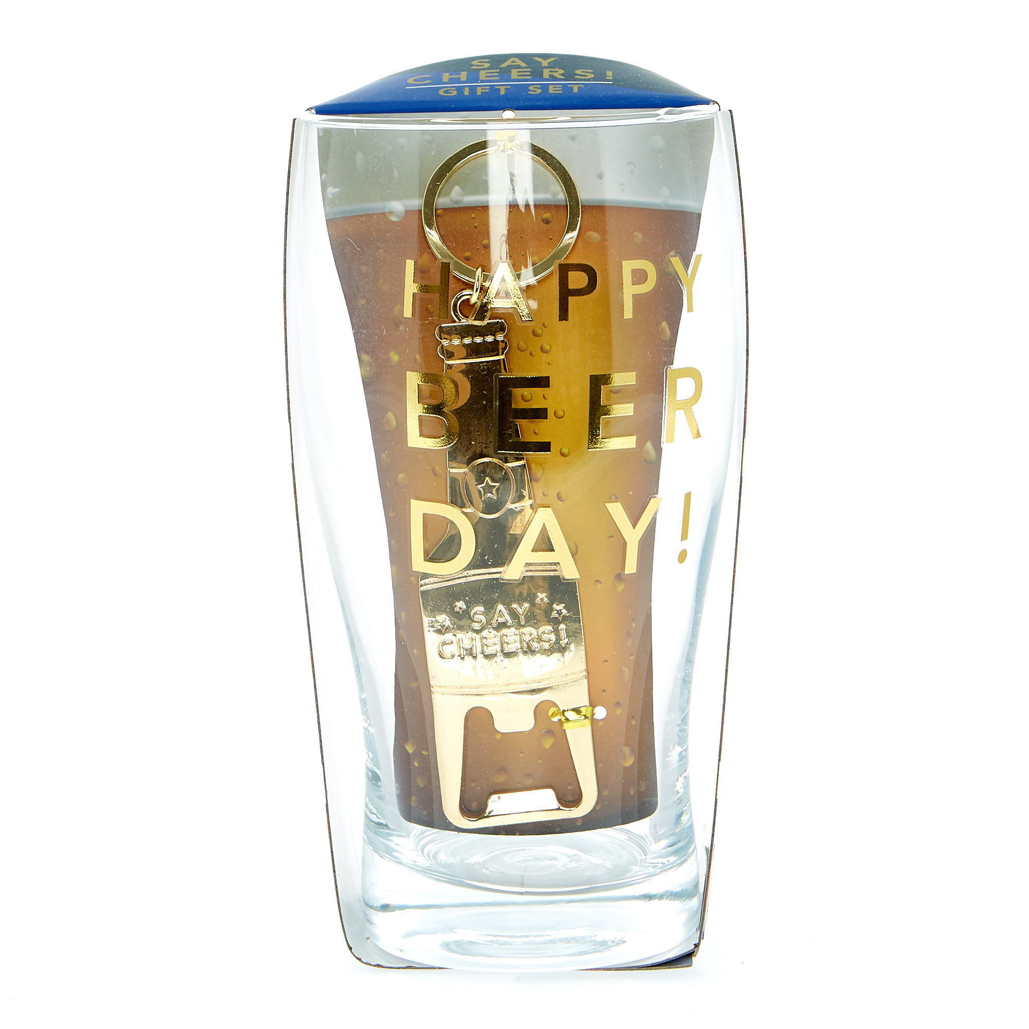 Say Cheers Pint Glass & Bottle Opener Gift Set