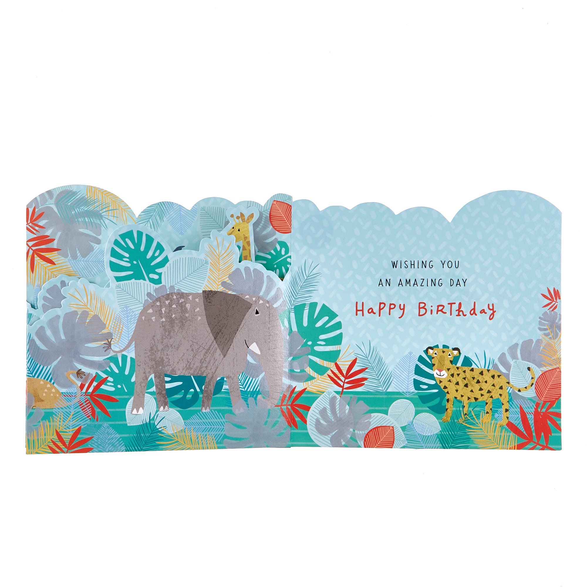 Unfolding Banner Birthday Card - Wild Adventure