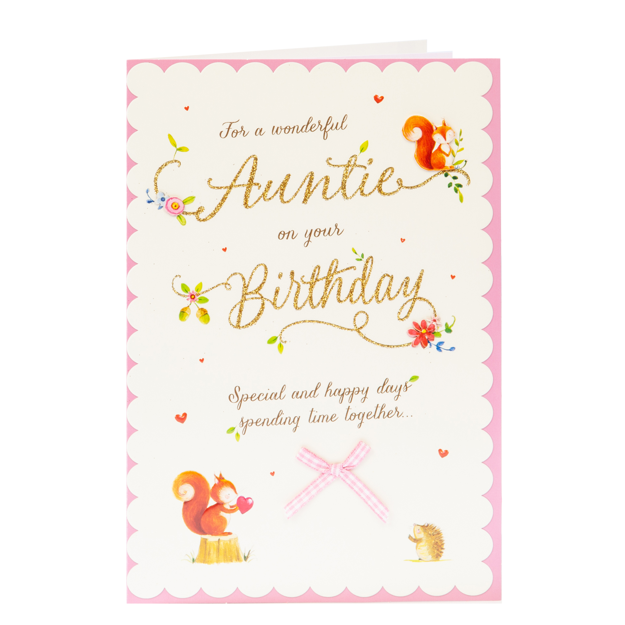 Birthday Card - Wonderful Auntie, Woodland