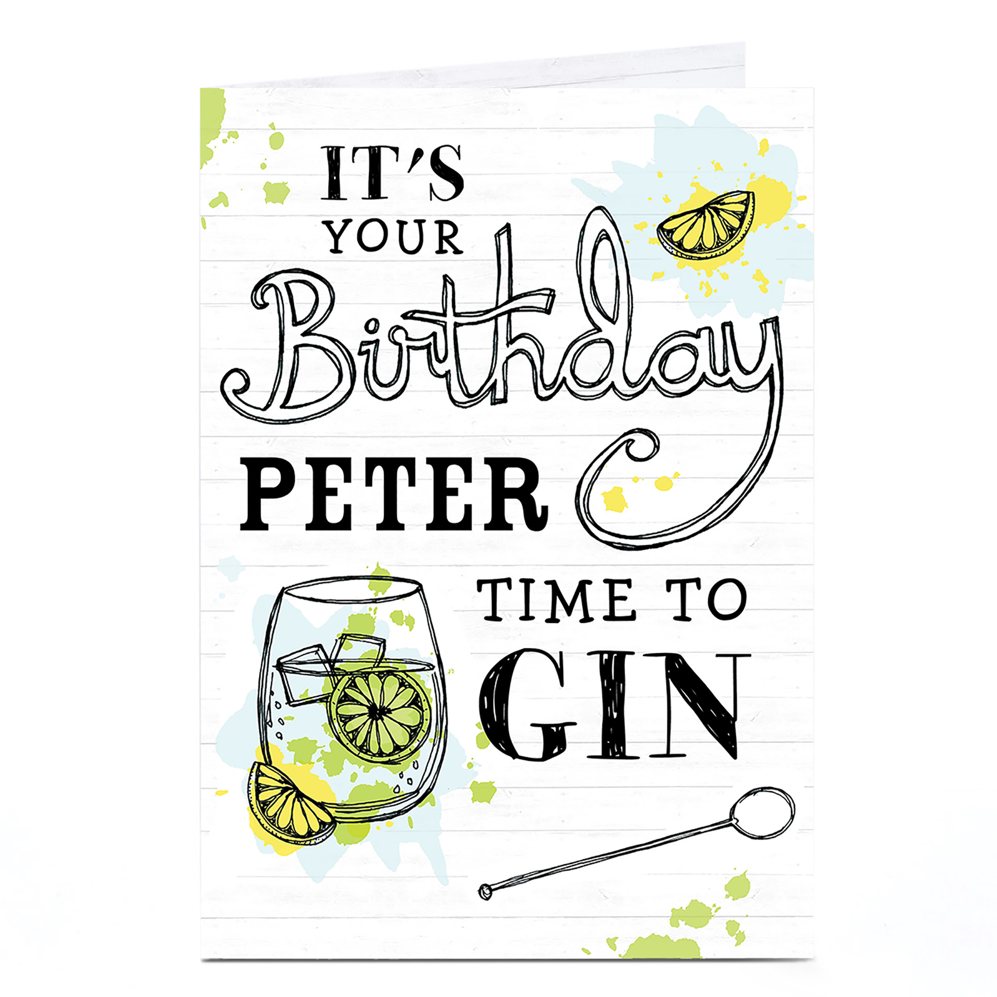 Personalised Birthday Card - Time To Gin