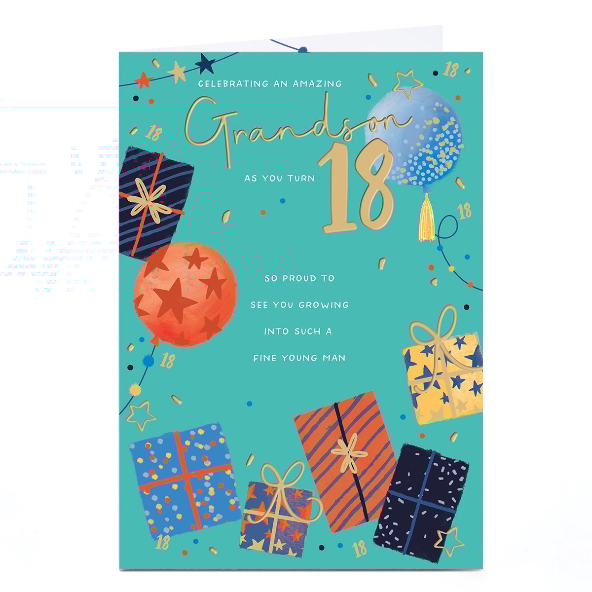 18th Birthday Card - Fine Young Man, Grandson