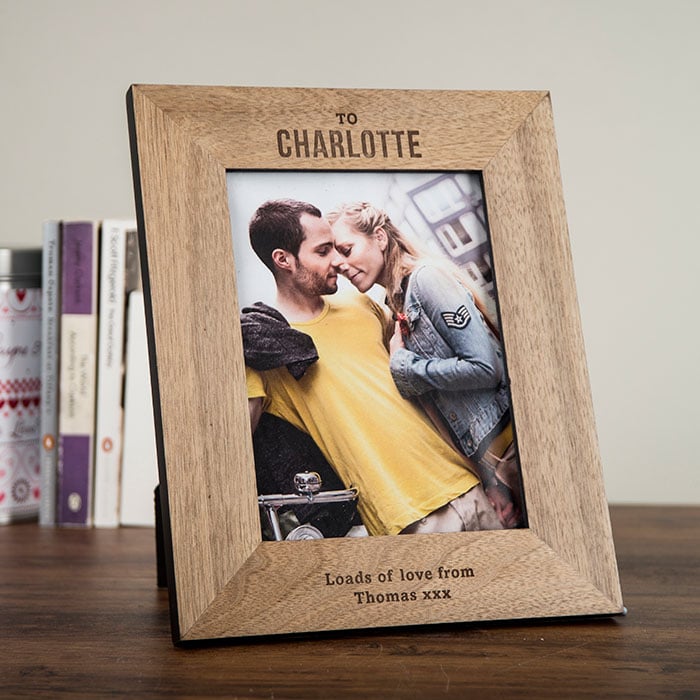 Personalised Engraved Wooden Photo Frame - Portrait Any Message