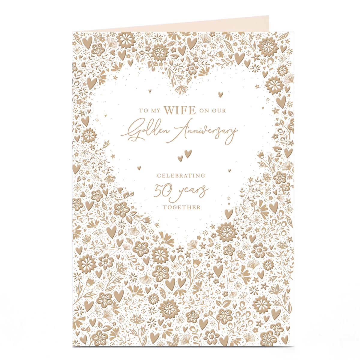 Golden Wedding Anniversary Card - To My Wife