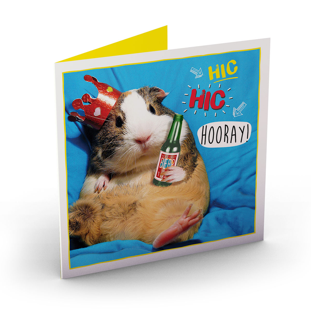 Personalised Card - Guinea Pig, Hic Hic Hooray