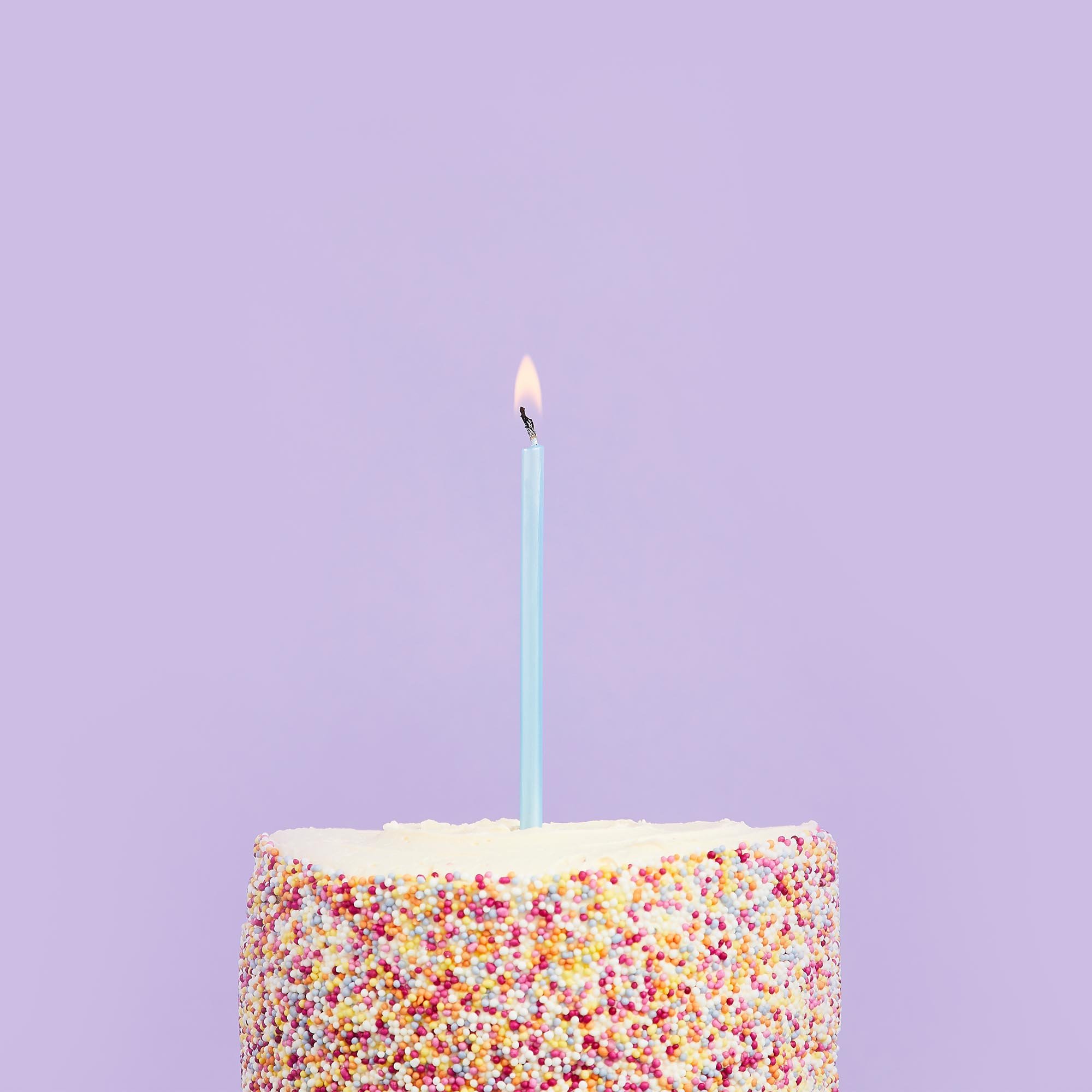 Blue Skinny Cake Candles - Pack of 12