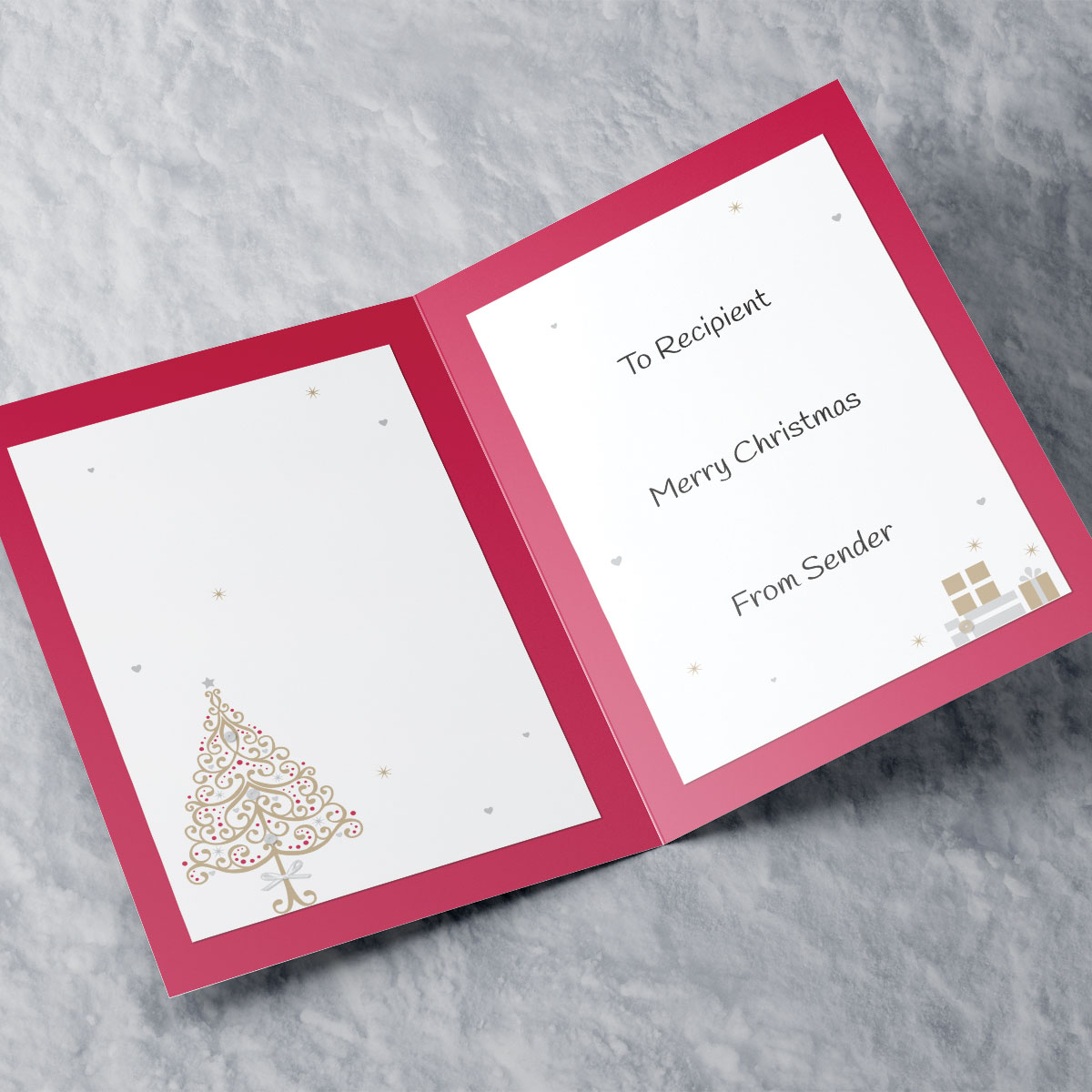 Personalised Christmas Card - Swirly Tree