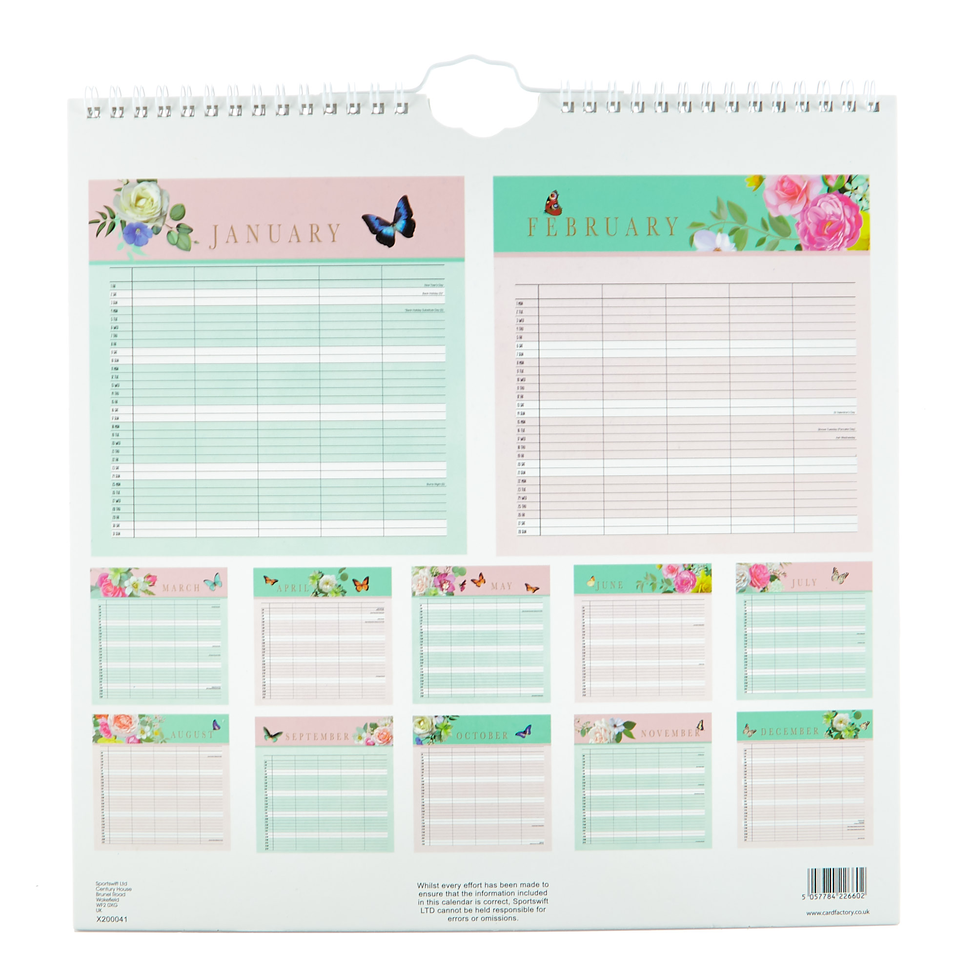 Pastel Floral 2021 Organiser