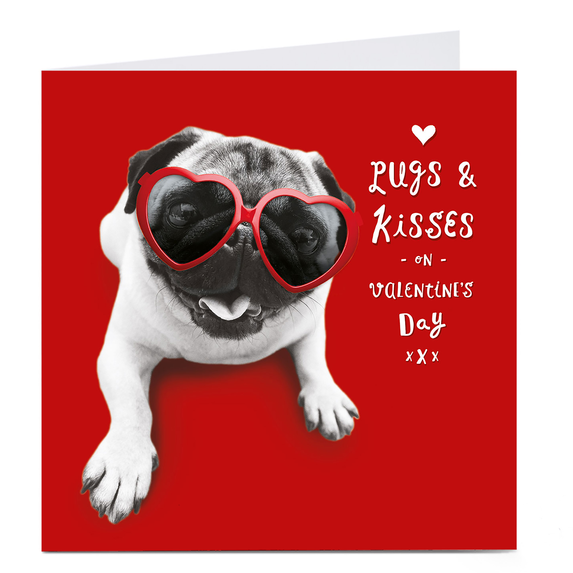 Personalised Valentines Card - Pugs And Kisses