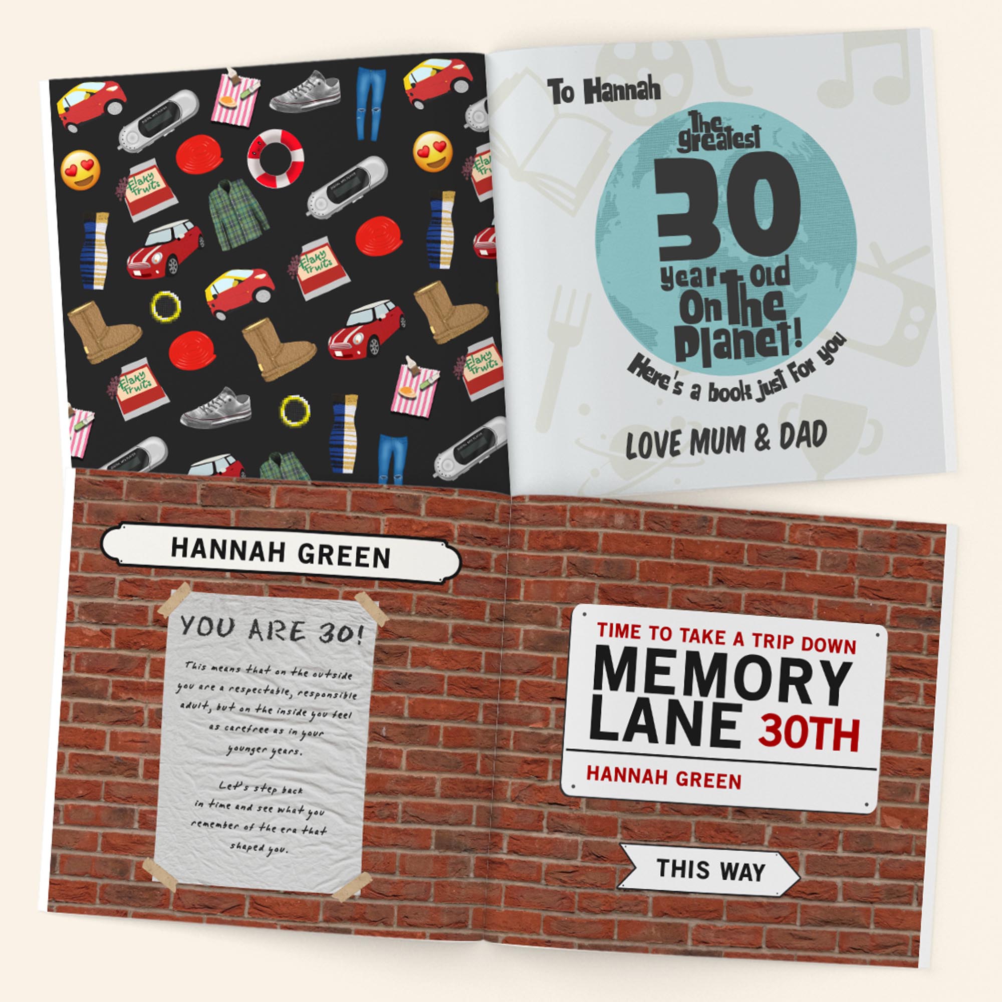 Personalised Book - Memory Lane 30th Birthday