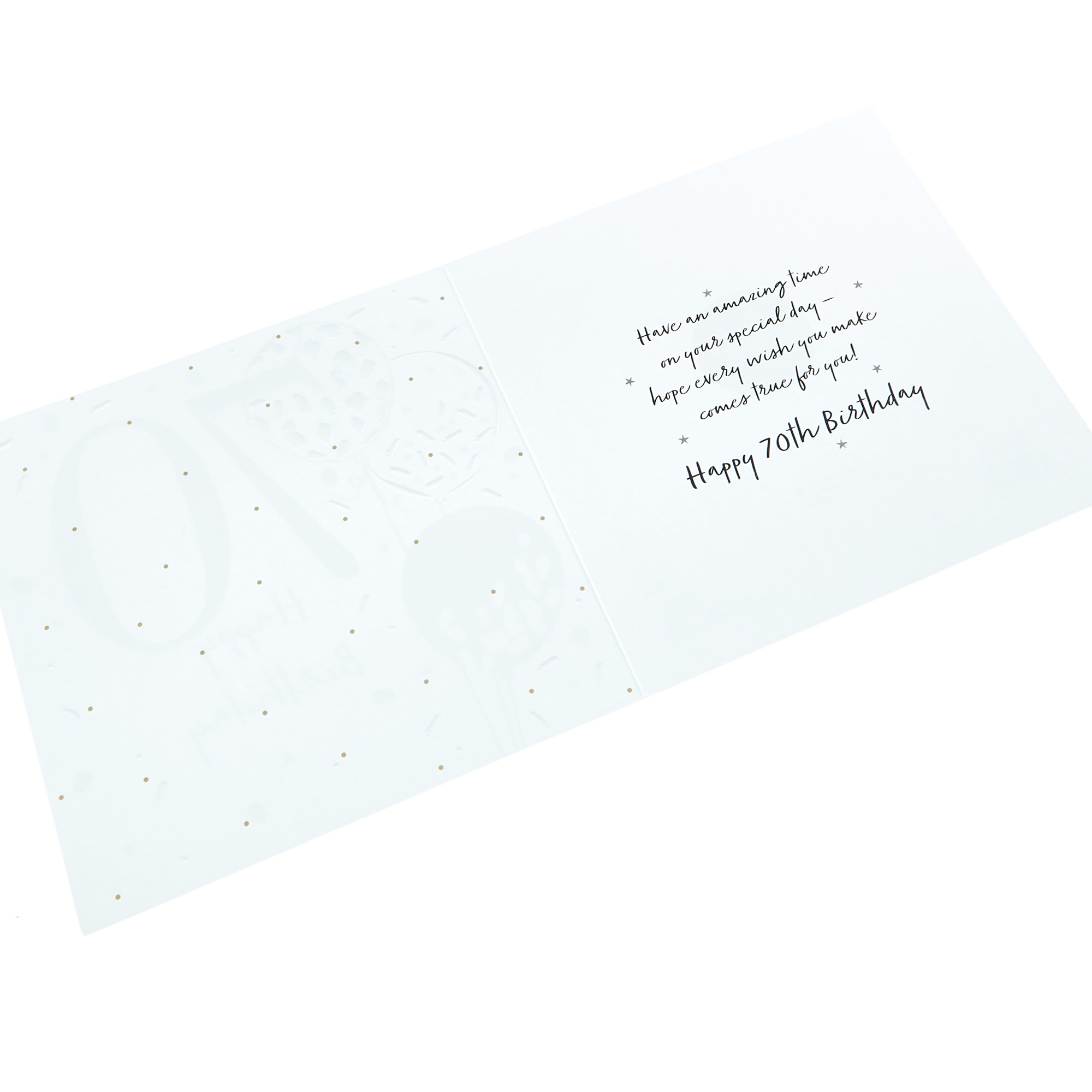 Platinum Collection 70th Birthday Card - White & Gold