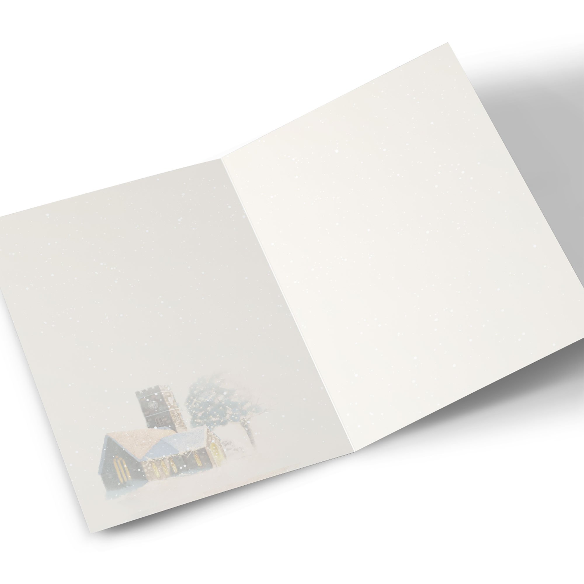 Personalised Christmas Card - Peaceful Snowy Church, To Both of You