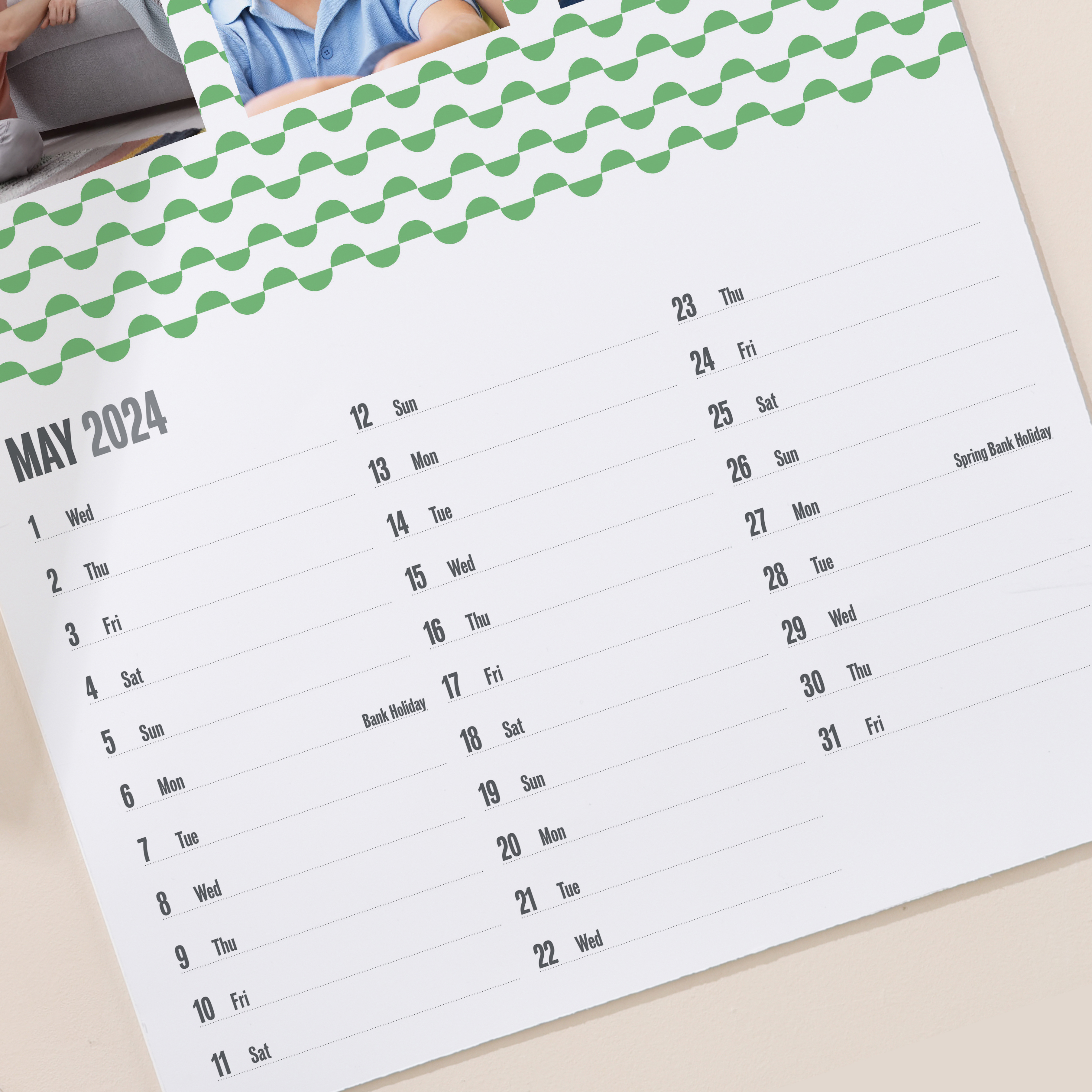 Photo Upload Geometric Design Calendar