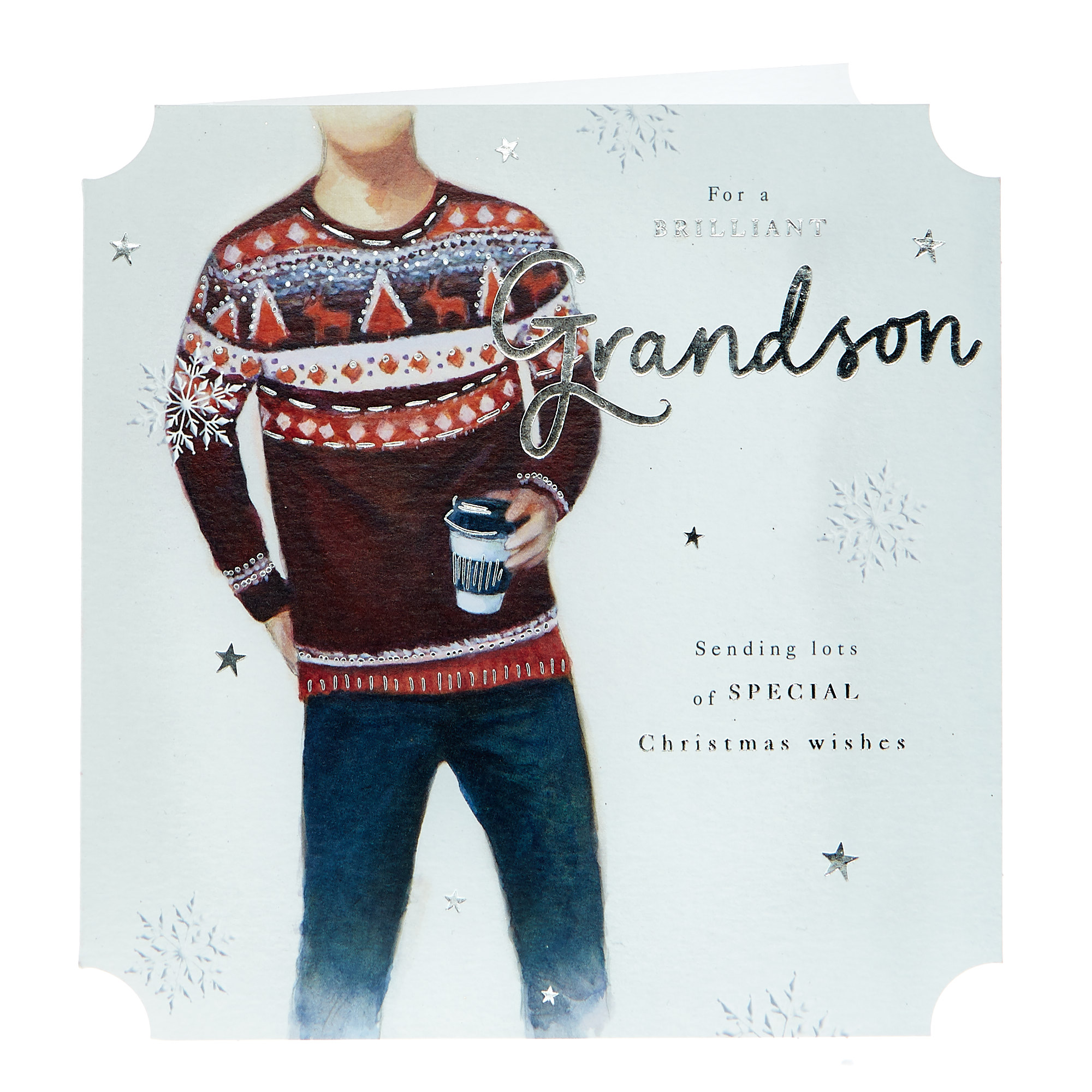 Christmas Card - Brilliant Grandson Christmas Jumper