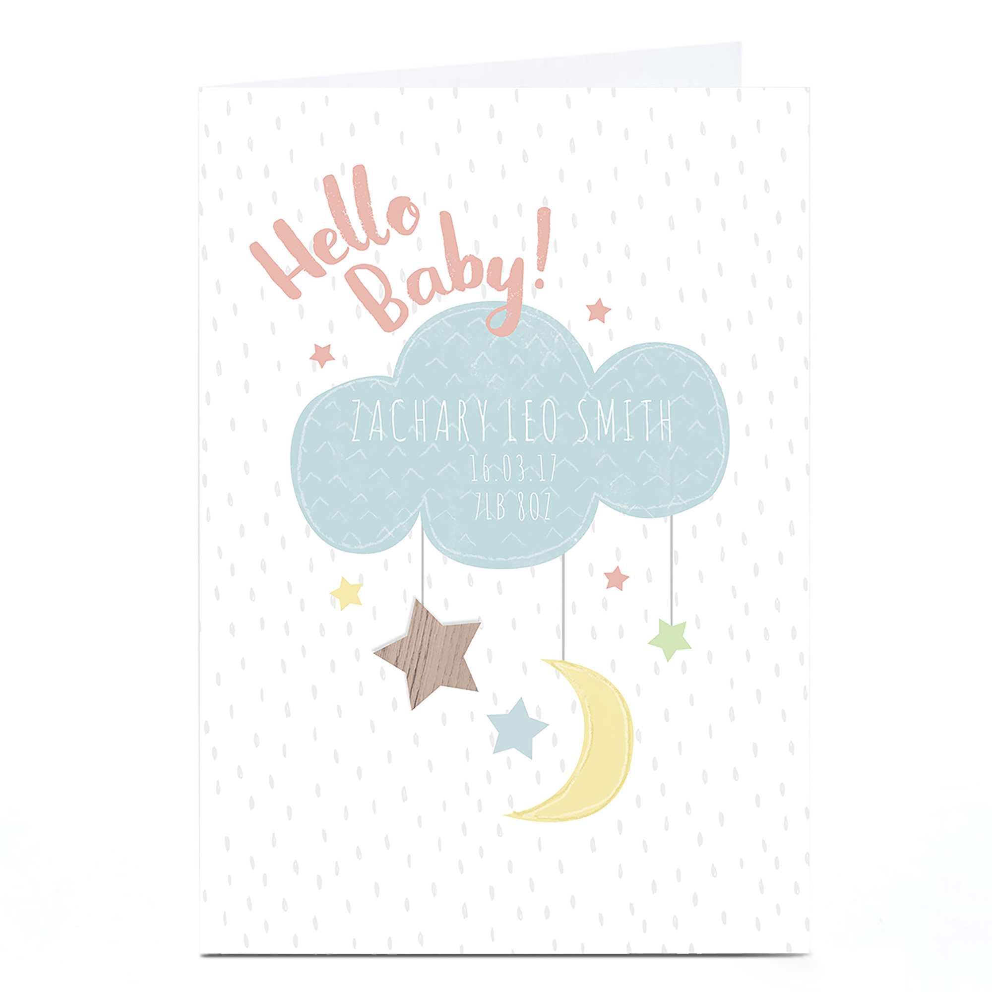 Personalised New Baby Card - Hello Baby! Mobile