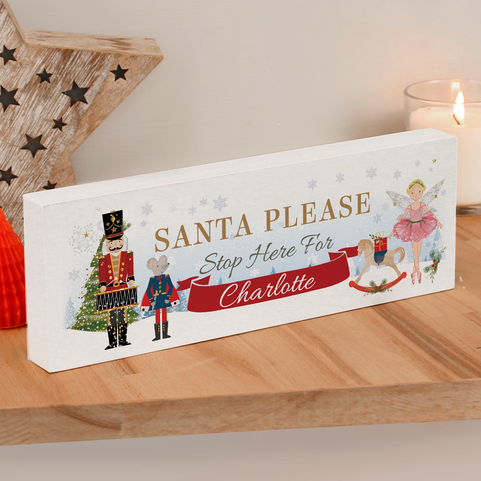 Personalised Nutcracker Wooden Mantel Decoration,  Personalised Nutcracker Wooden Mantel Decoration