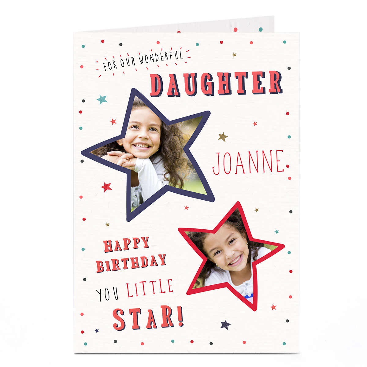 Photo Birthday Card - Daughter, Little Star