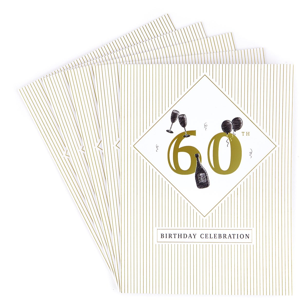 60th Birthday Party Invitations - Pack of 12