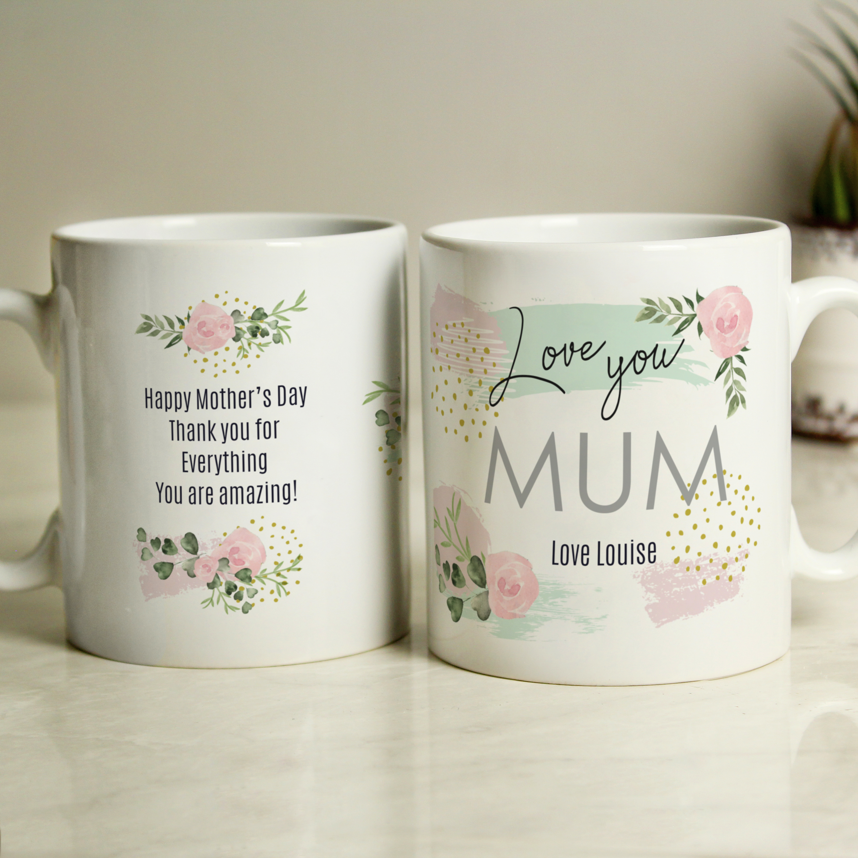 Personalised Abstract Rose Mug