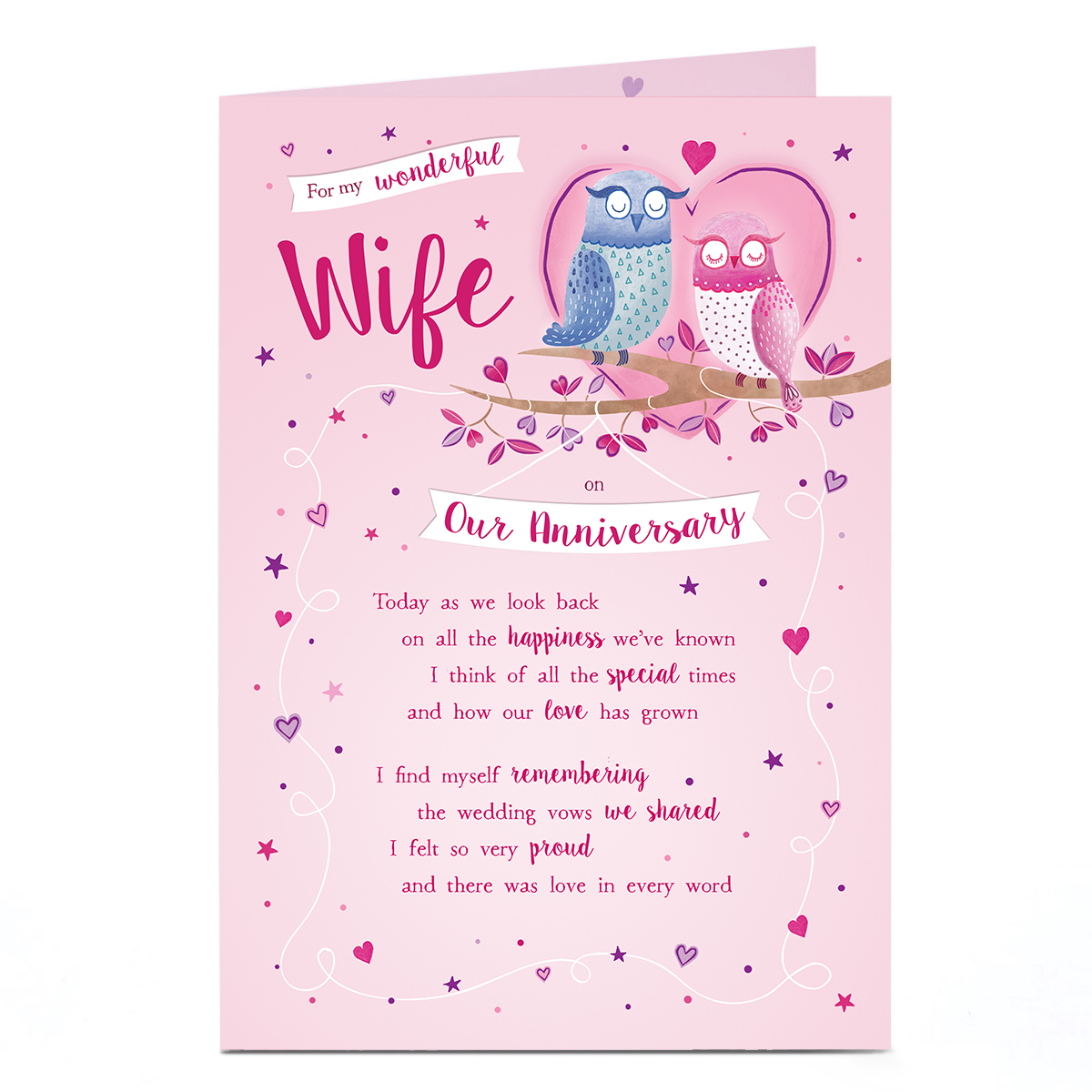Anniversary Card - Love In Every Word, Wife