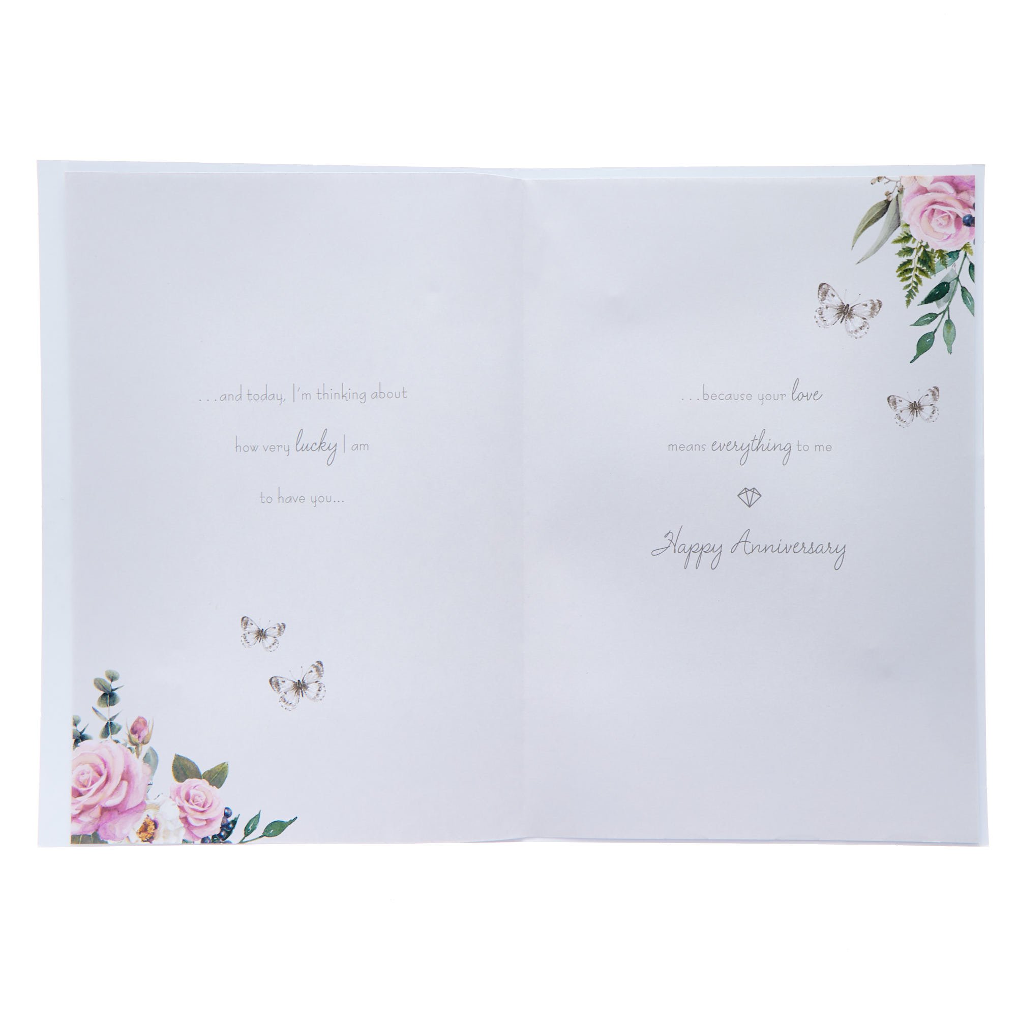 Wife Geometric Floral Heart Wedding Anniversary Card