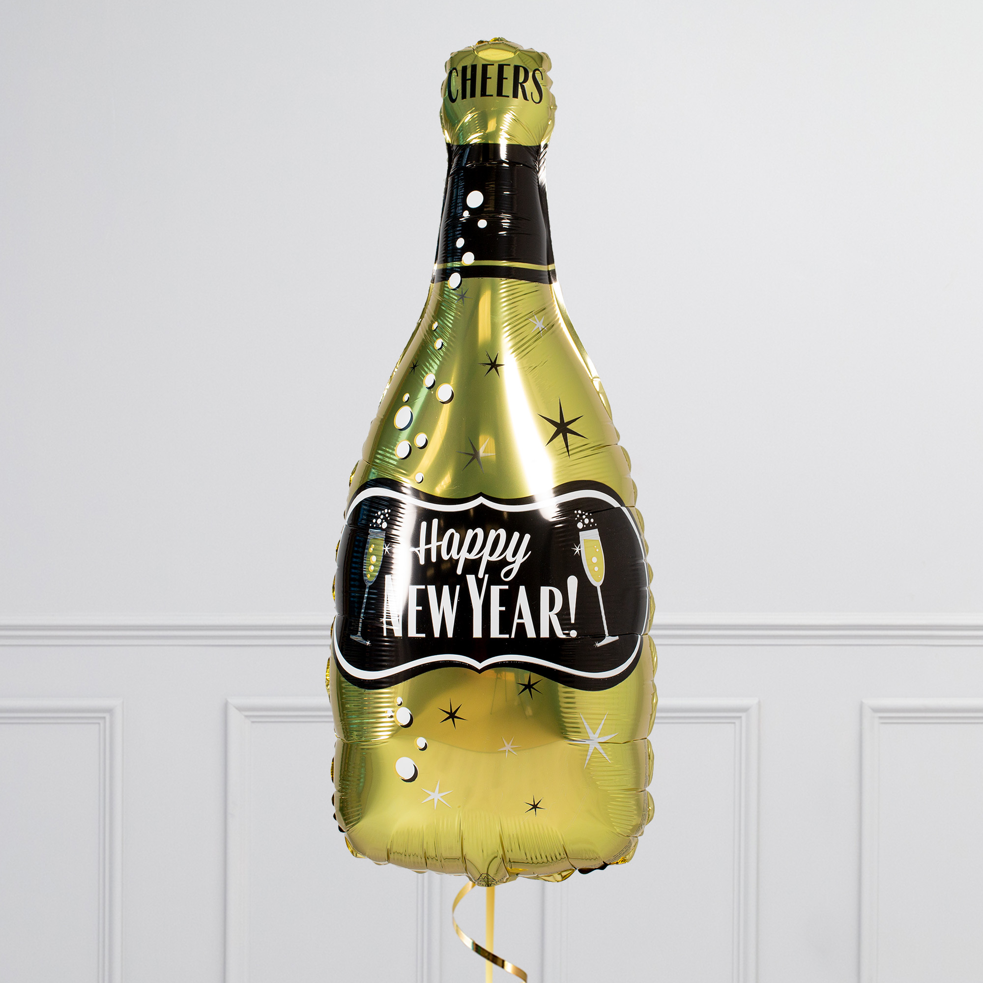 Happy New Year Bubbly Supershape & Foil Package - Delivered Inflated!