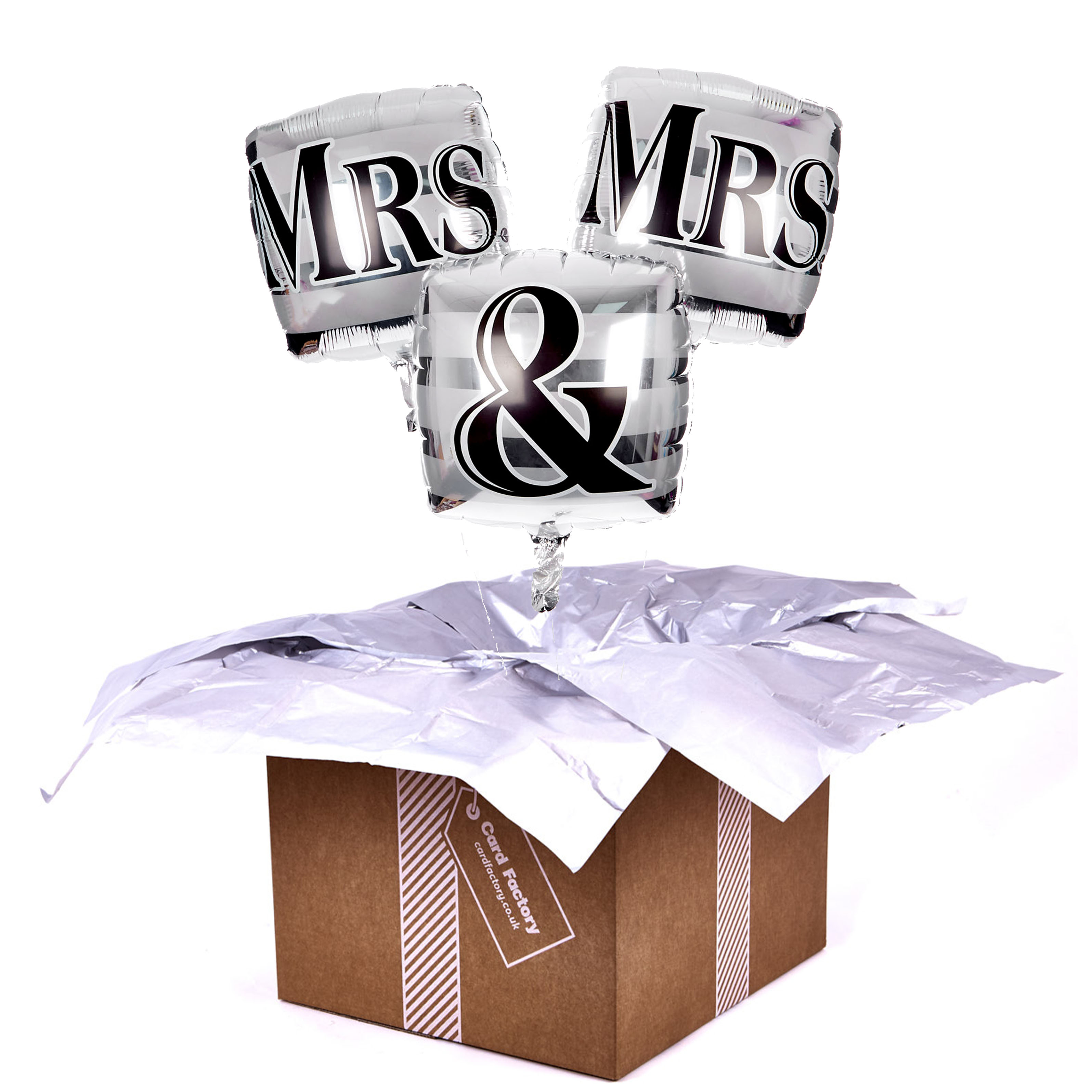 Square Mrs & Mrs Balloon Bouquet - DELIVERED INFLATED!