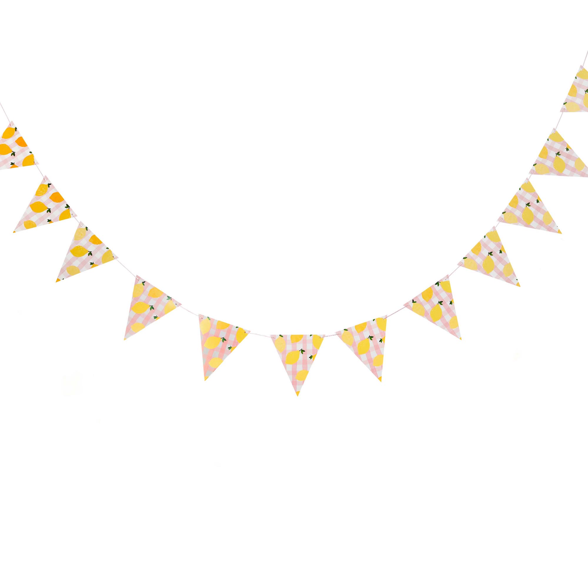Lemon & Gingham Flag Card Bunting