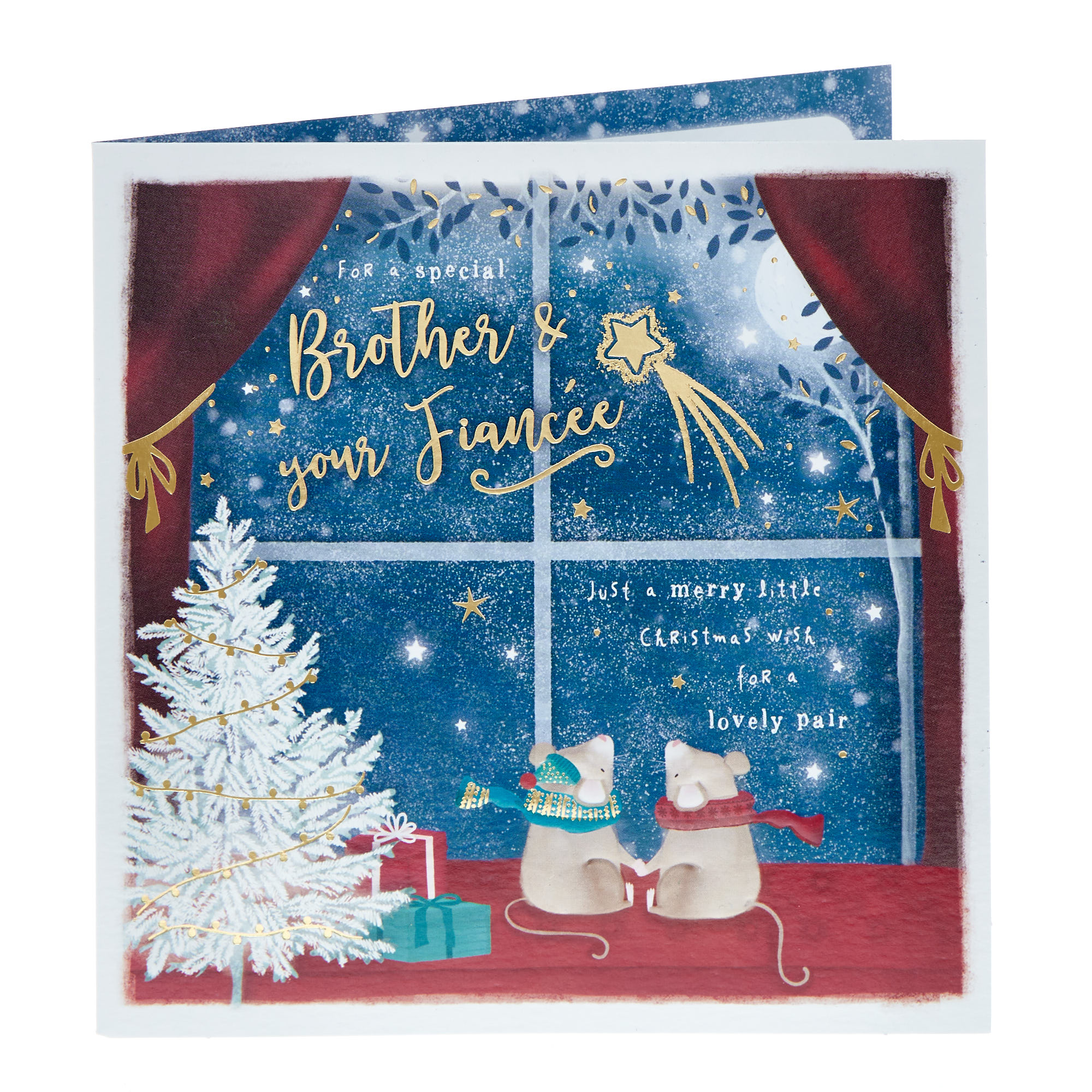 Brother & Fiancee Mice Christmas Card