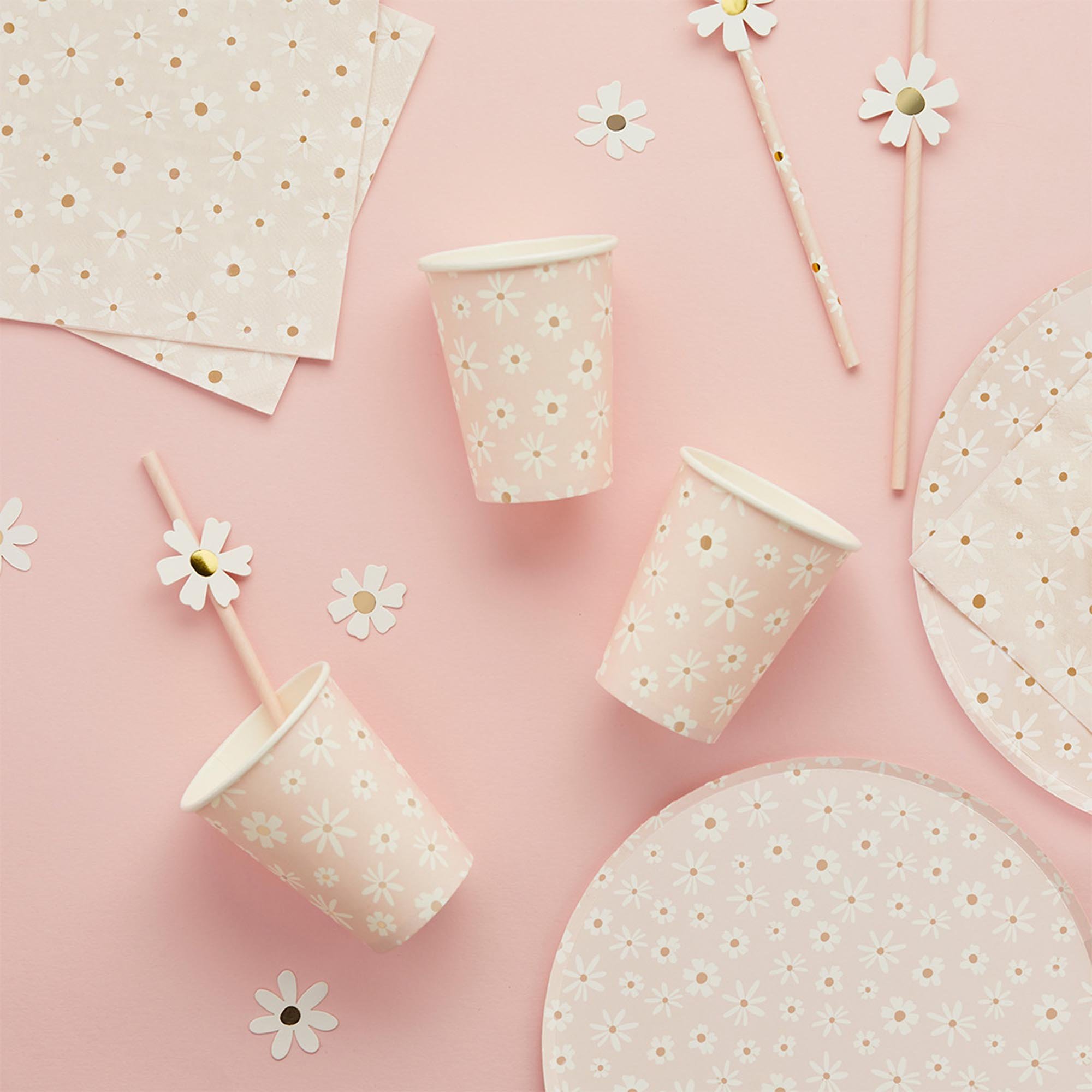 Daisy Paper Cups - Pack of 8