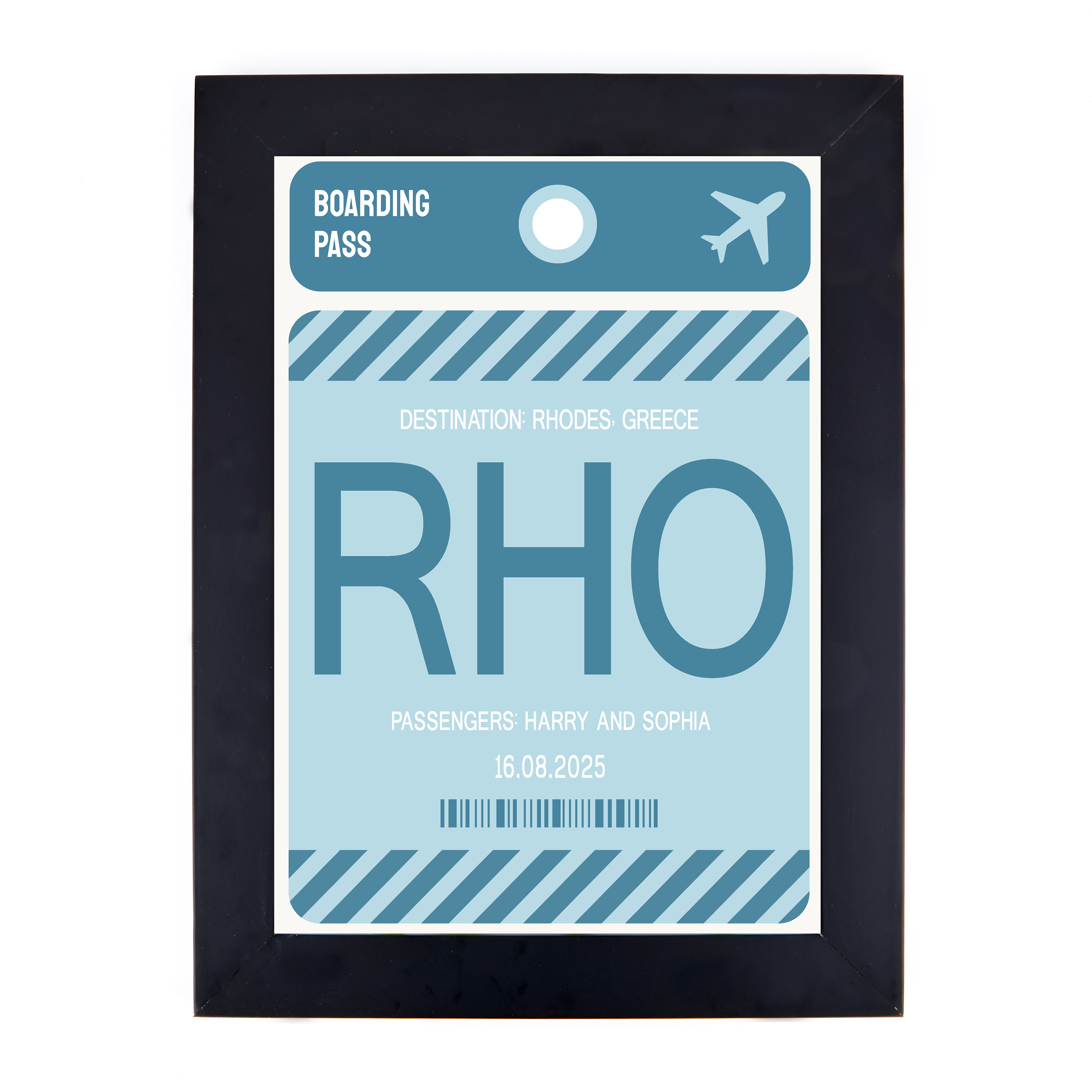Personalised Wall Art - Blue Boarding Pass